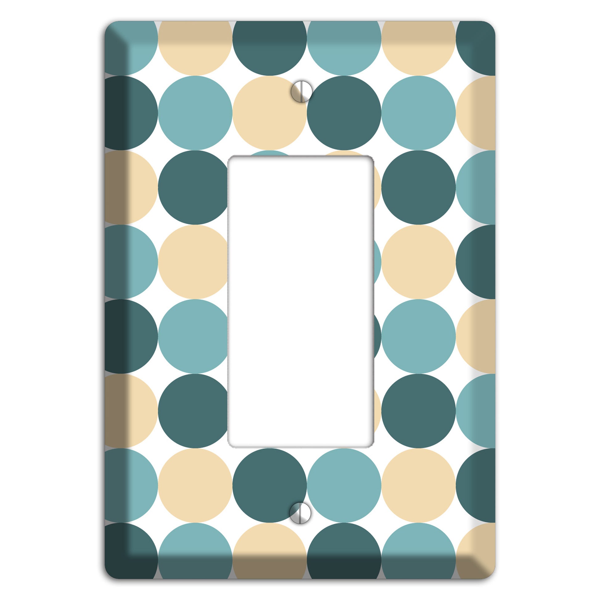 Dusty Blue Beige Tiled Dots Rocker Wallplate