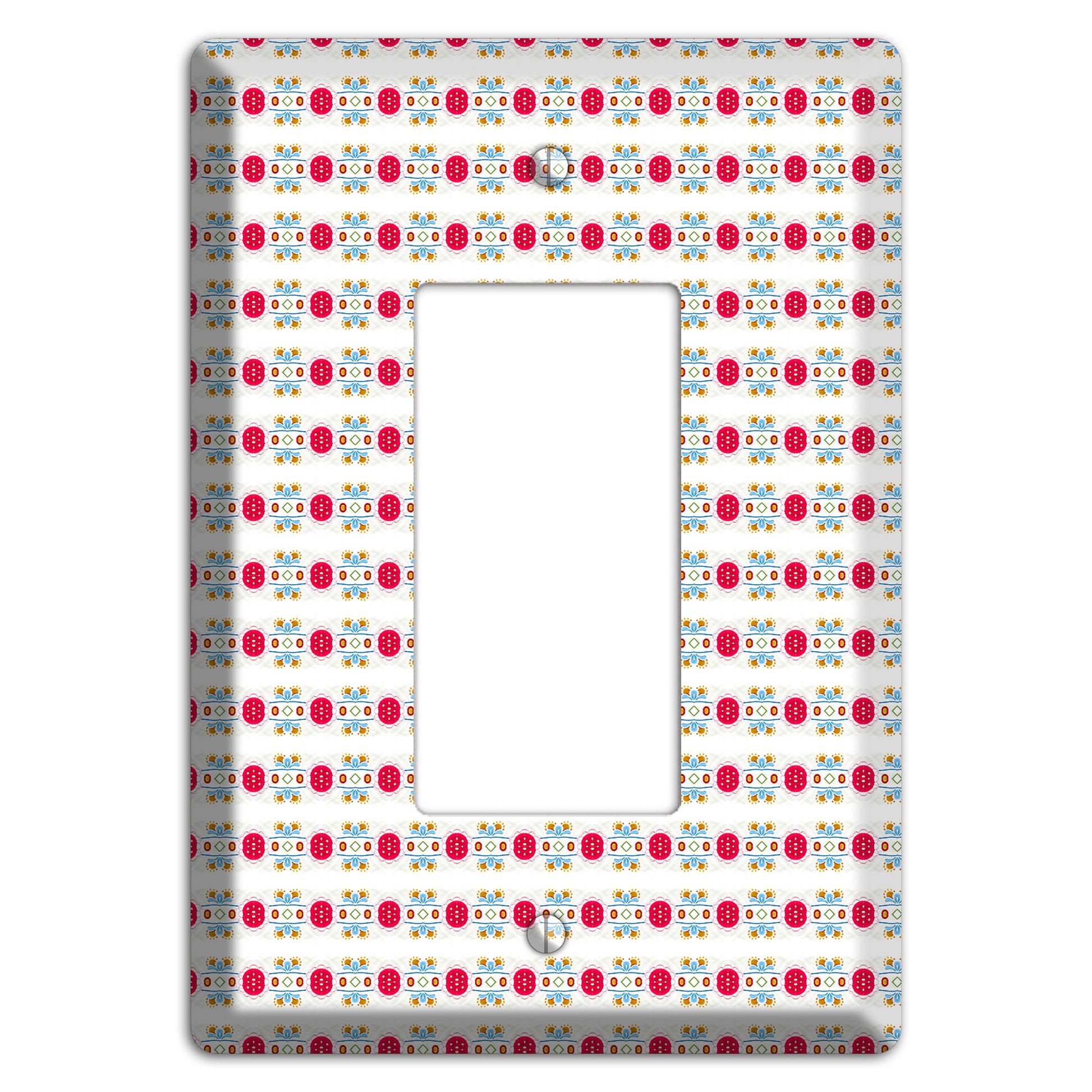 Off White with Red Blue Olive Tapestry Rocker Wallplate