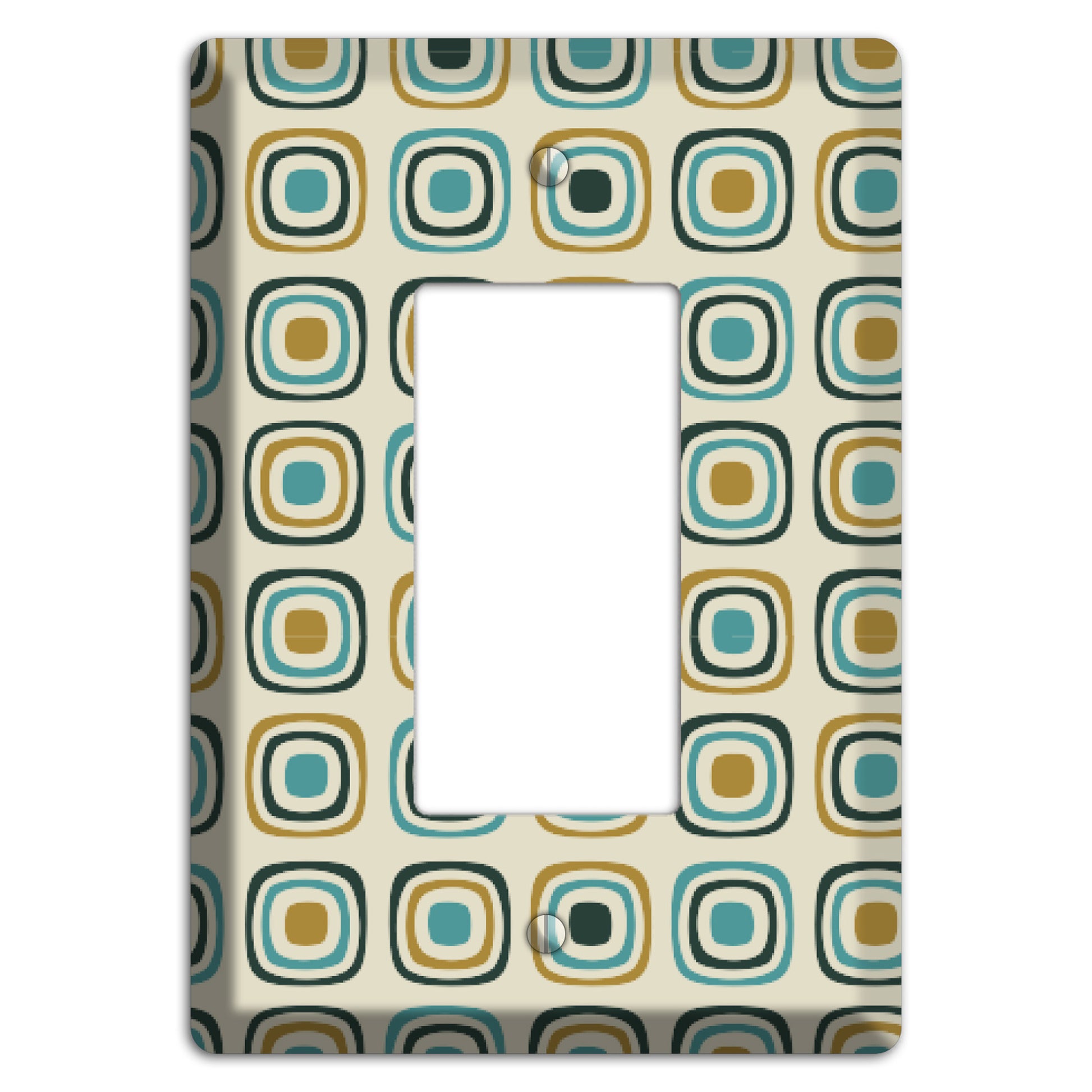 Yellow and Blue Rounded Squares Rocker Wallplate