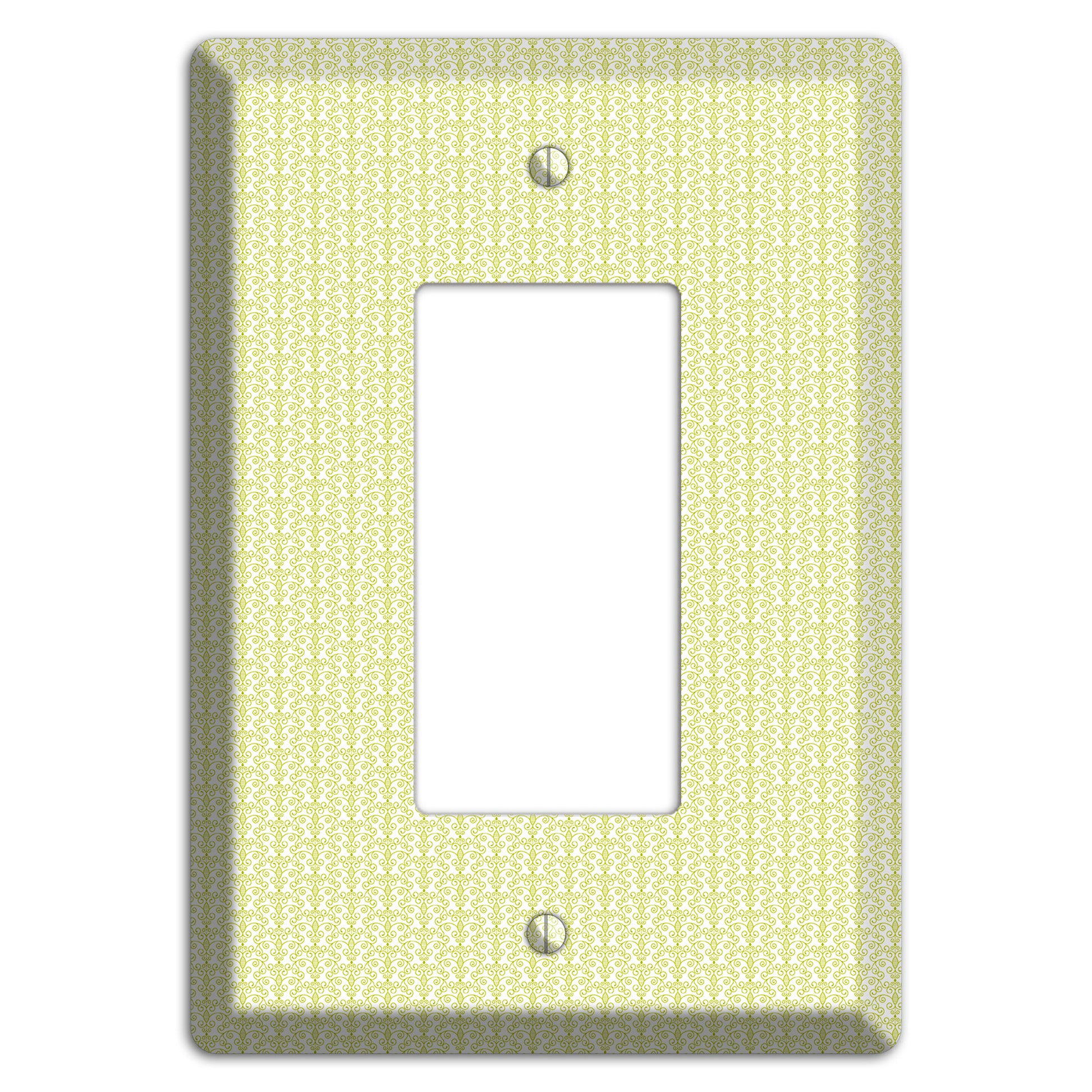 Olive Tiny Toile Half Drop Rocker Wallplate