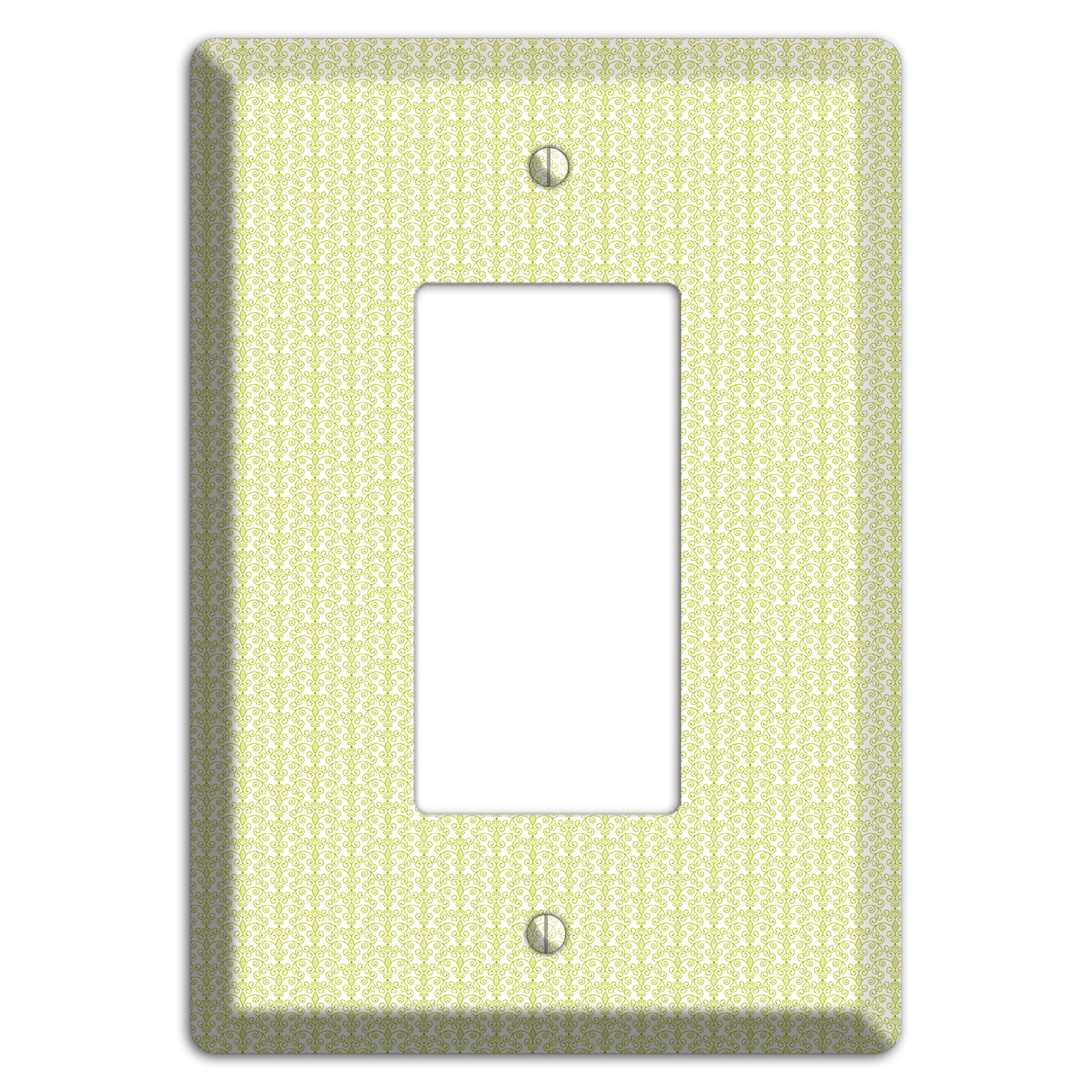 Olive Tiny Toile Half Drop Rocker Wallplate