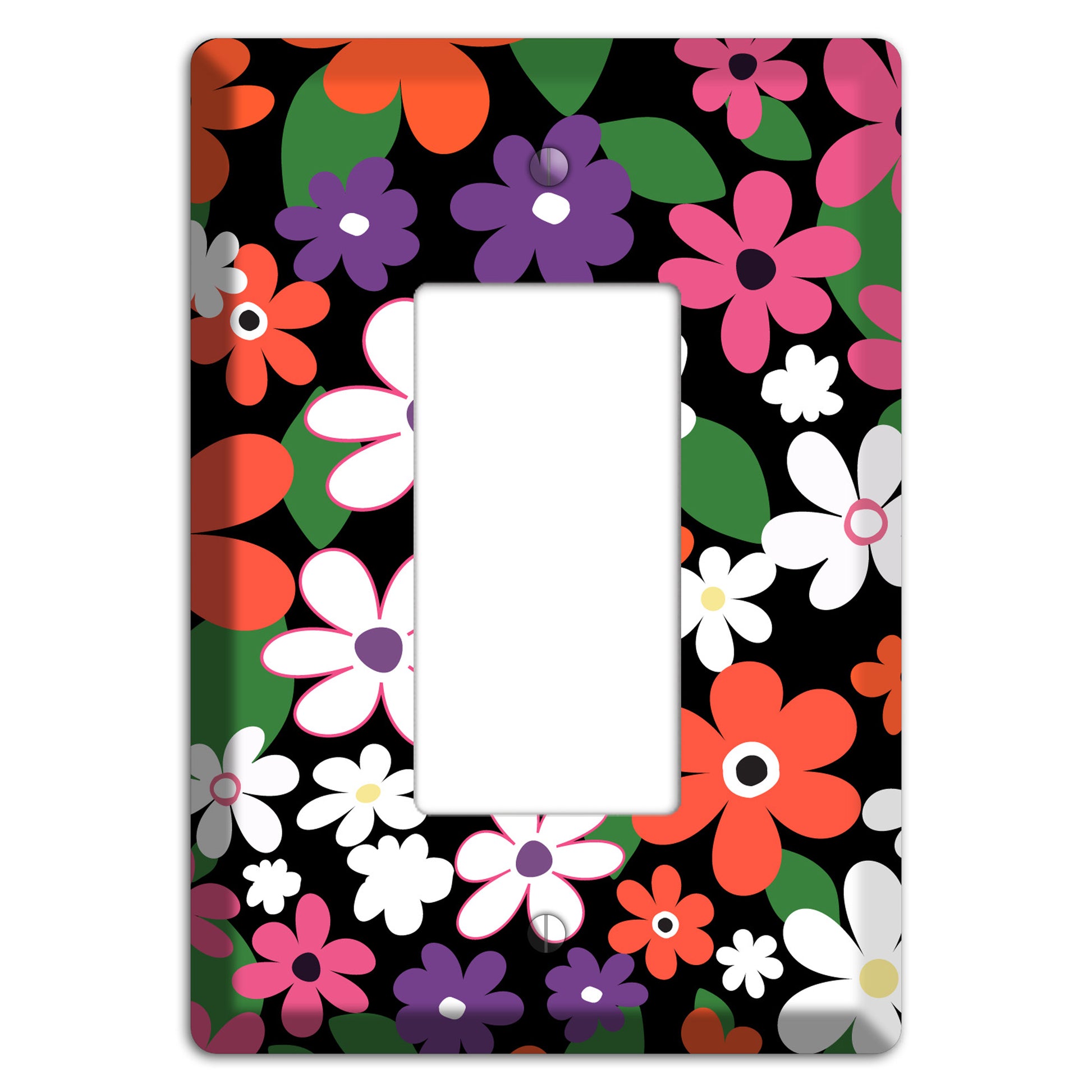 Hippie Flowers Rocker Wallplate