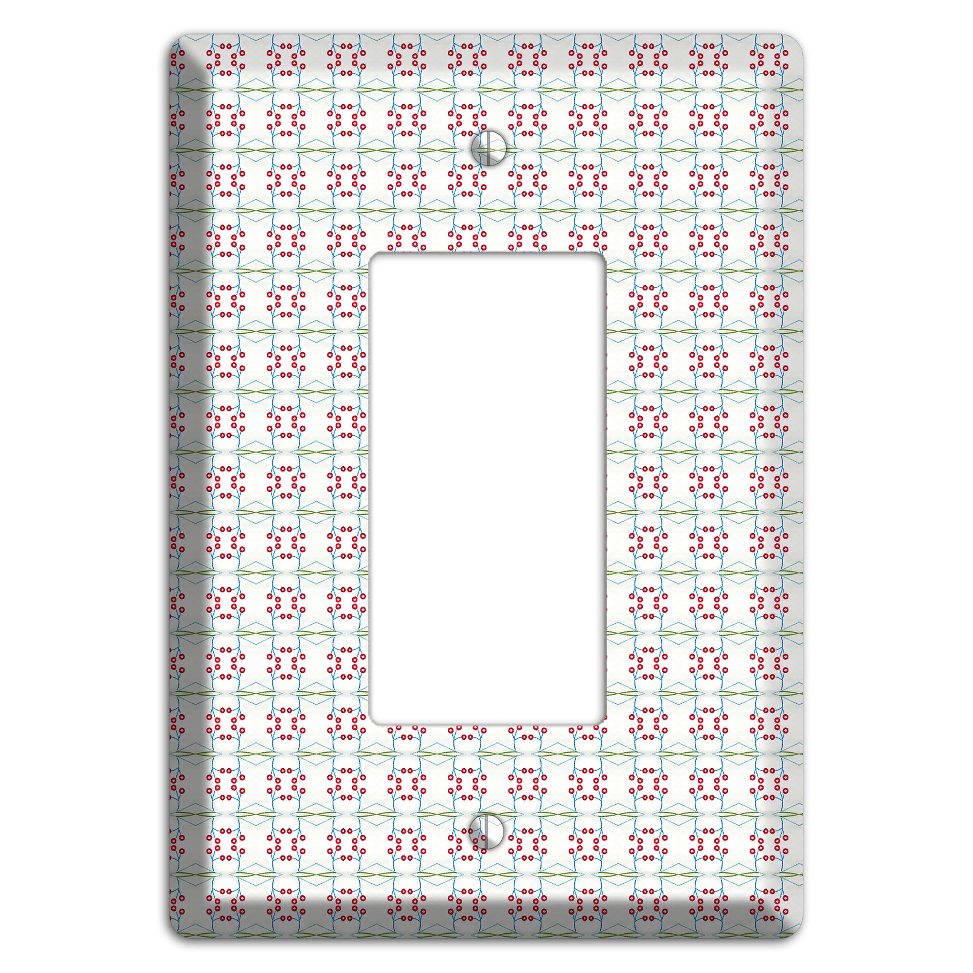 White with Red and Green Tapestry Rocker Wallplate