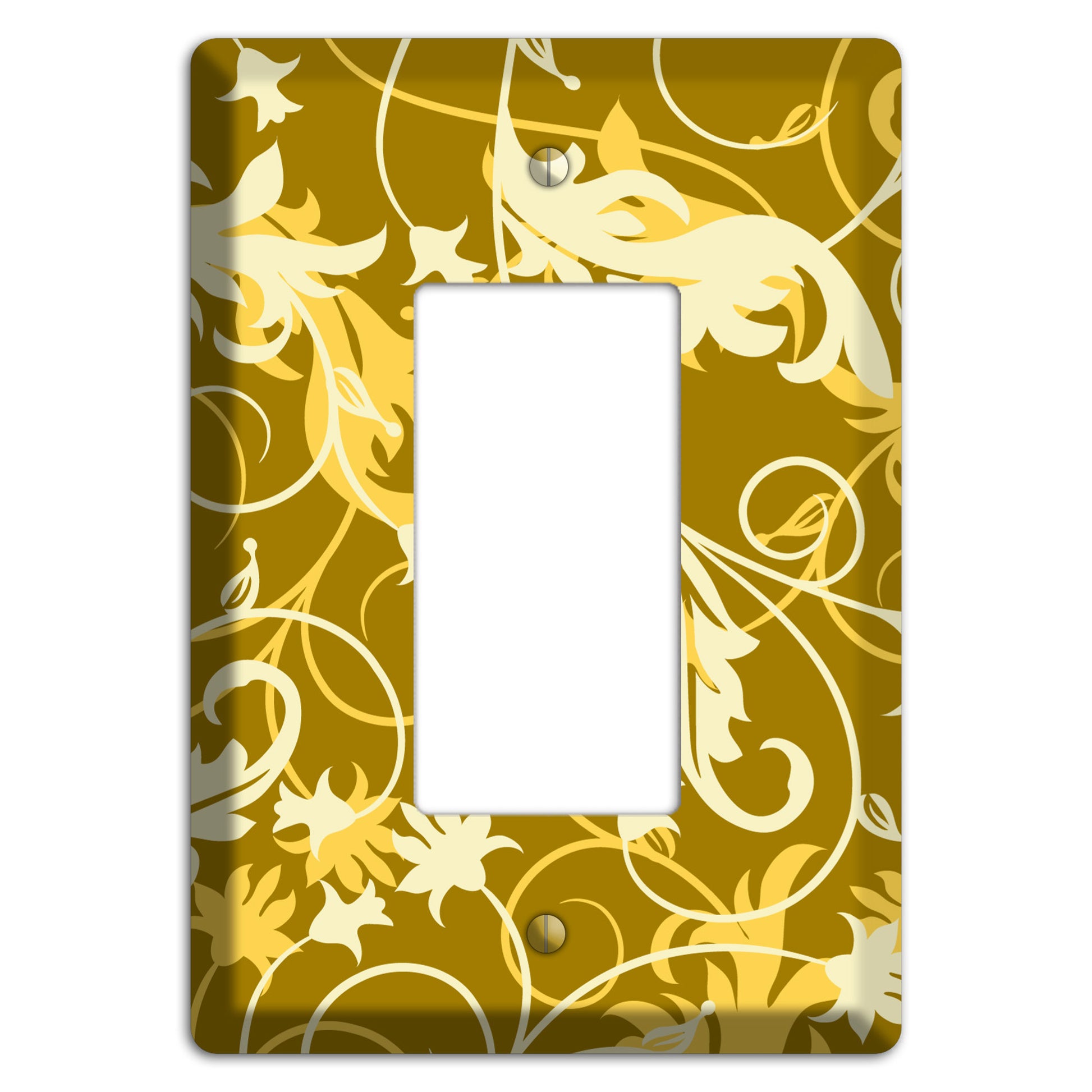 Brown and Tan Victorian Sprig Rocker Wallplate