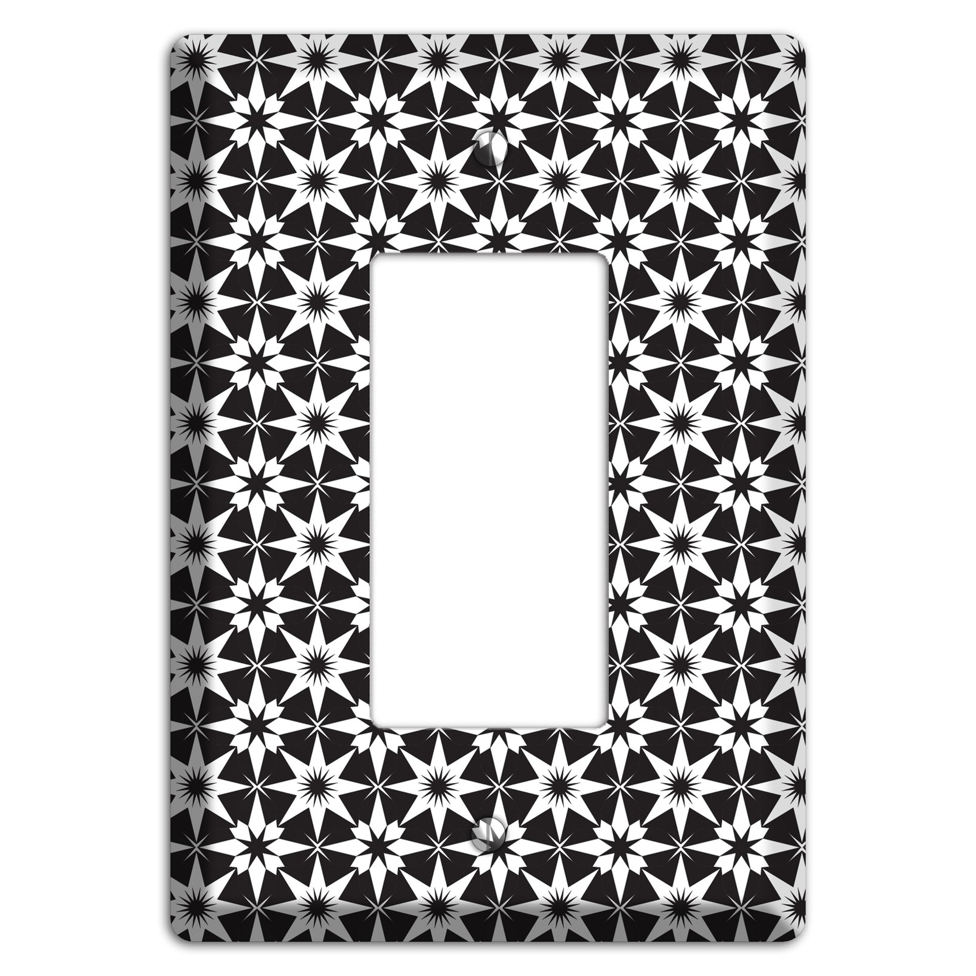 Black with White Foulard Rocker Wallplate