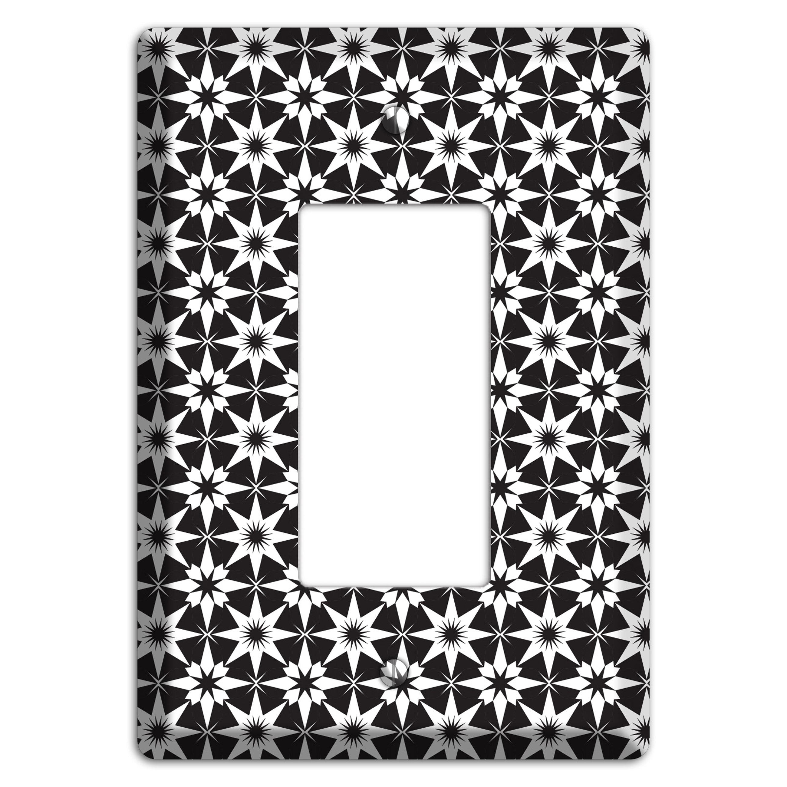 Black with White Foulard Rocker Wallplate