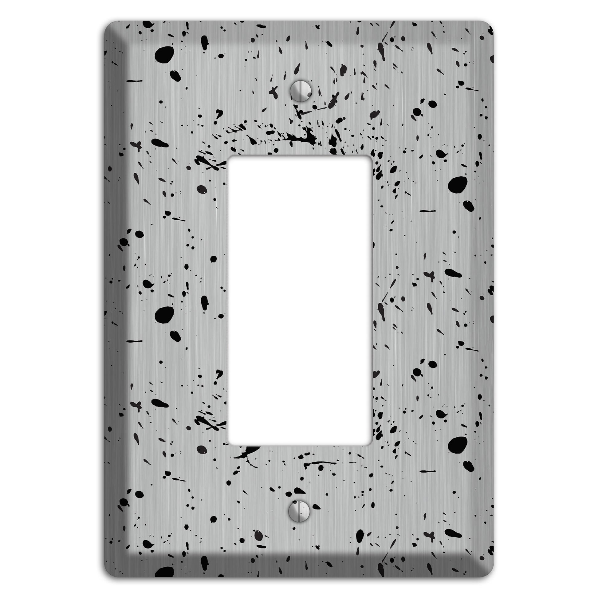 Ink Splash 5 Stainless Rocker Wallplate