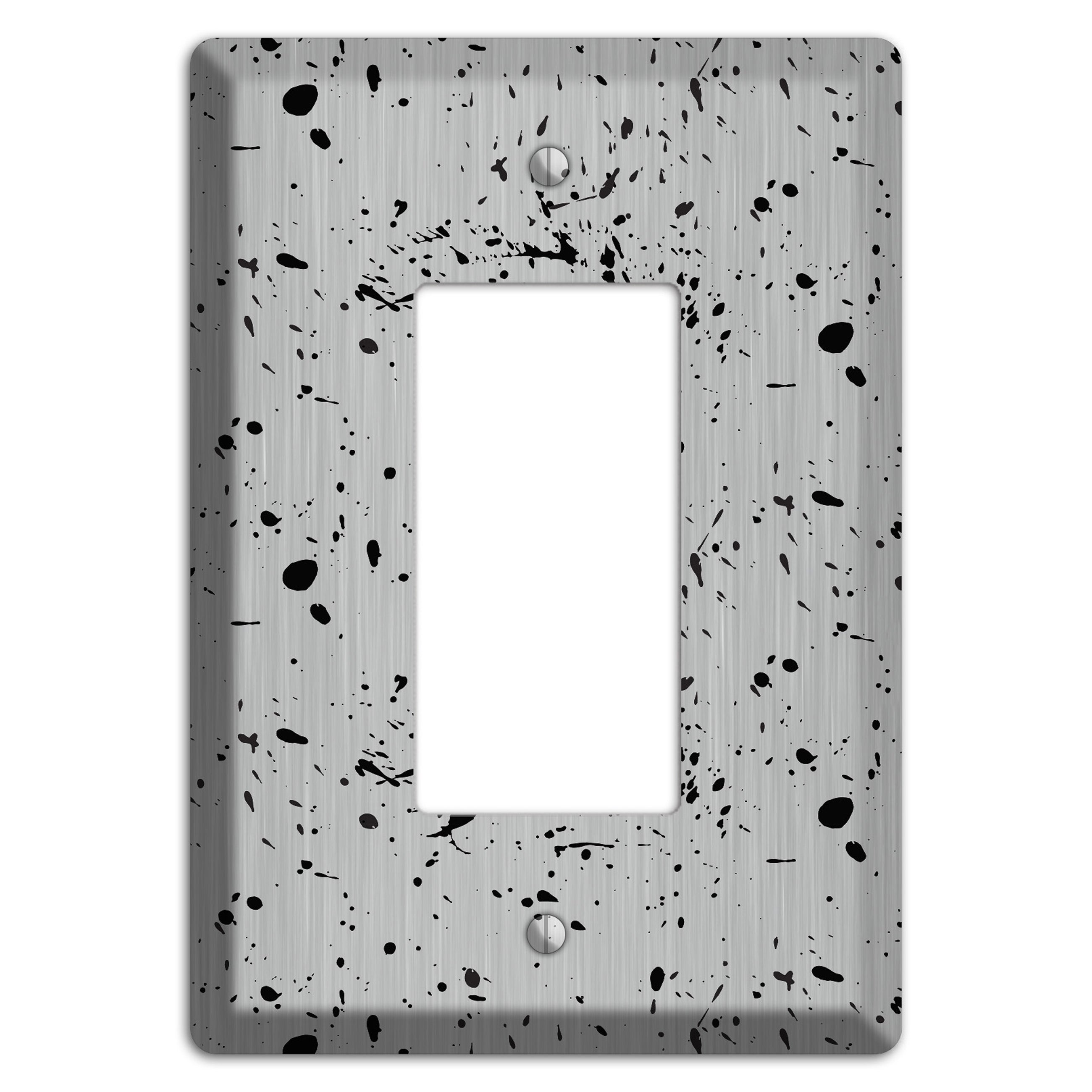 Ink Splash 5 Stainless Rocker Wallplate
