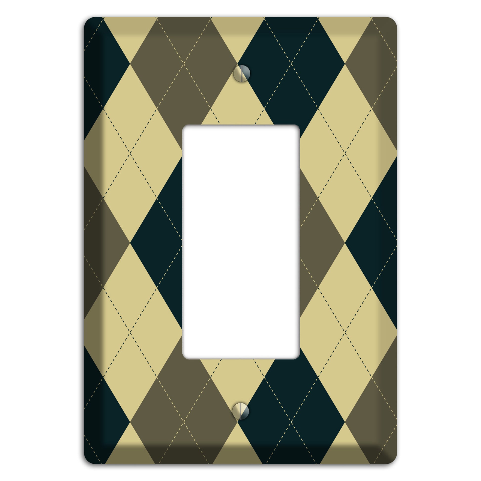 Multi Brown and Tan Argyle Rocker Wallplate