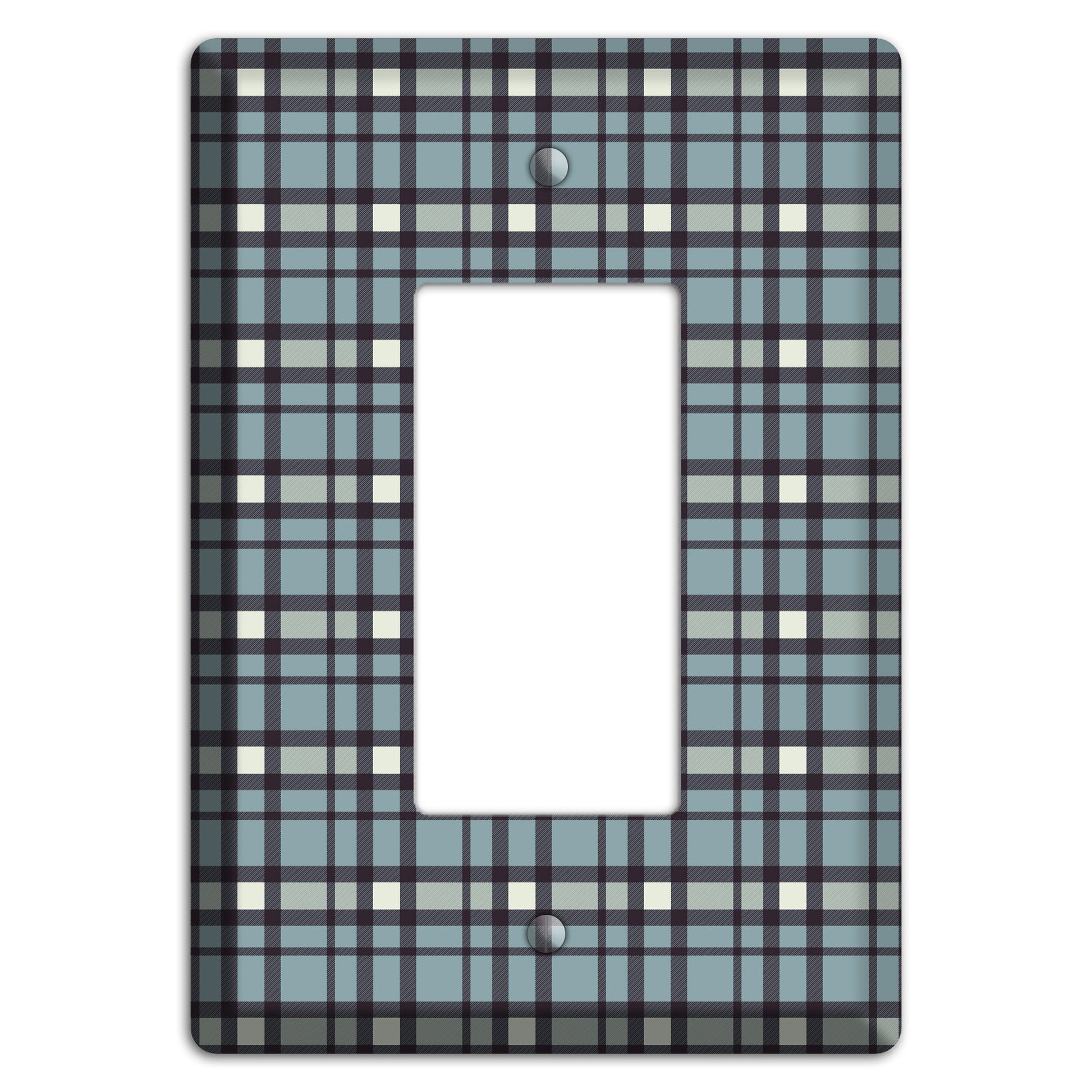 Dusty Blue Plaid Rocker Wallplate