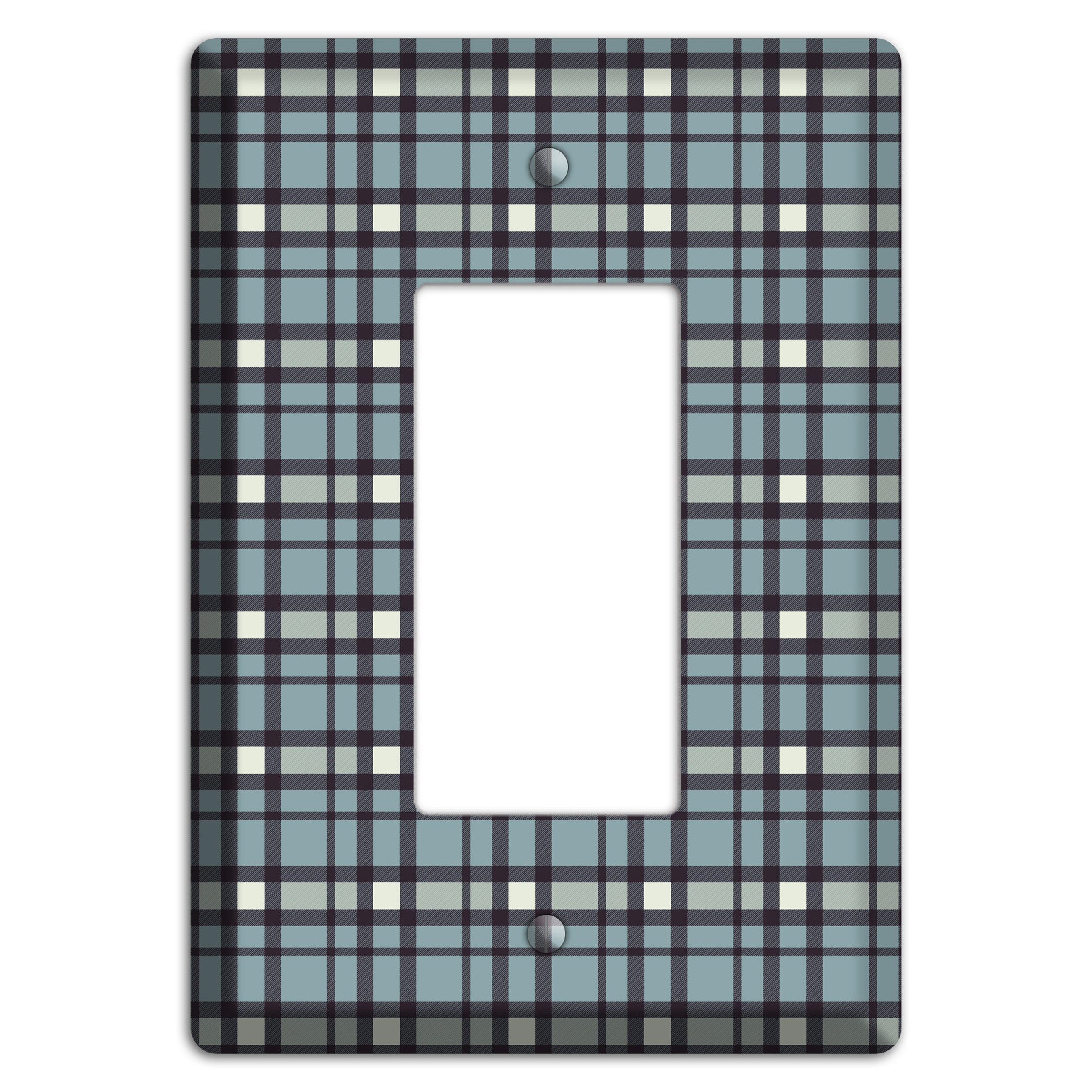 Dusty Blue Plaid Rocker Wallplate