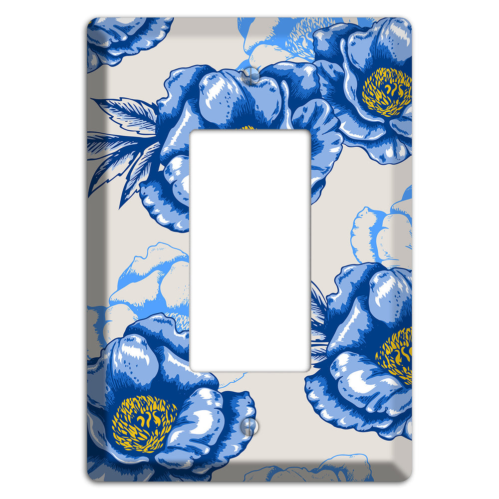 Blue Peony Rocker Wallplate