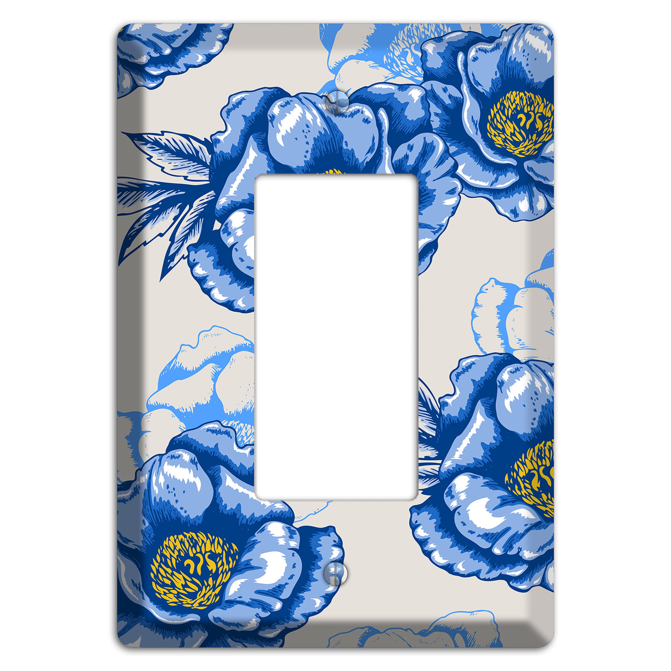 Blue Peony Rocker Wallplate
