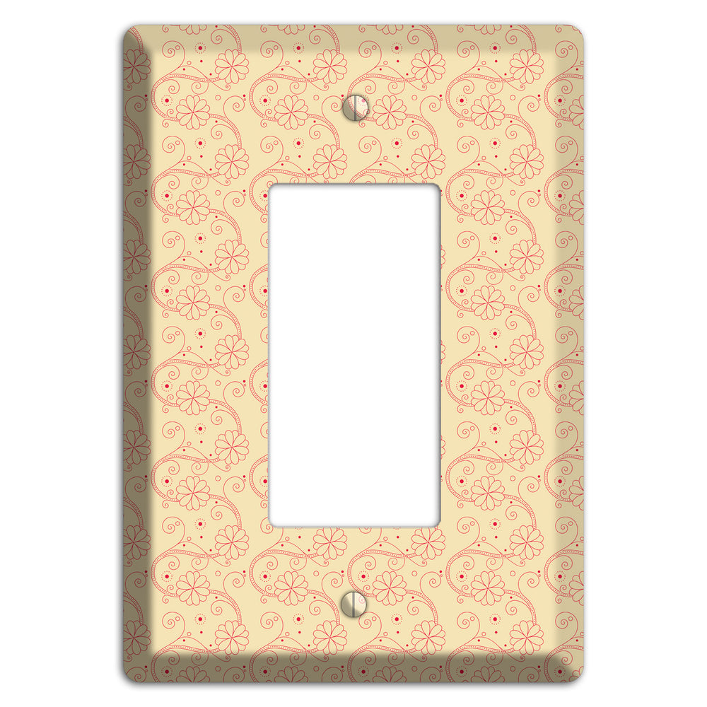 Tiny Off White Floral Swirl Rocker Wallplate