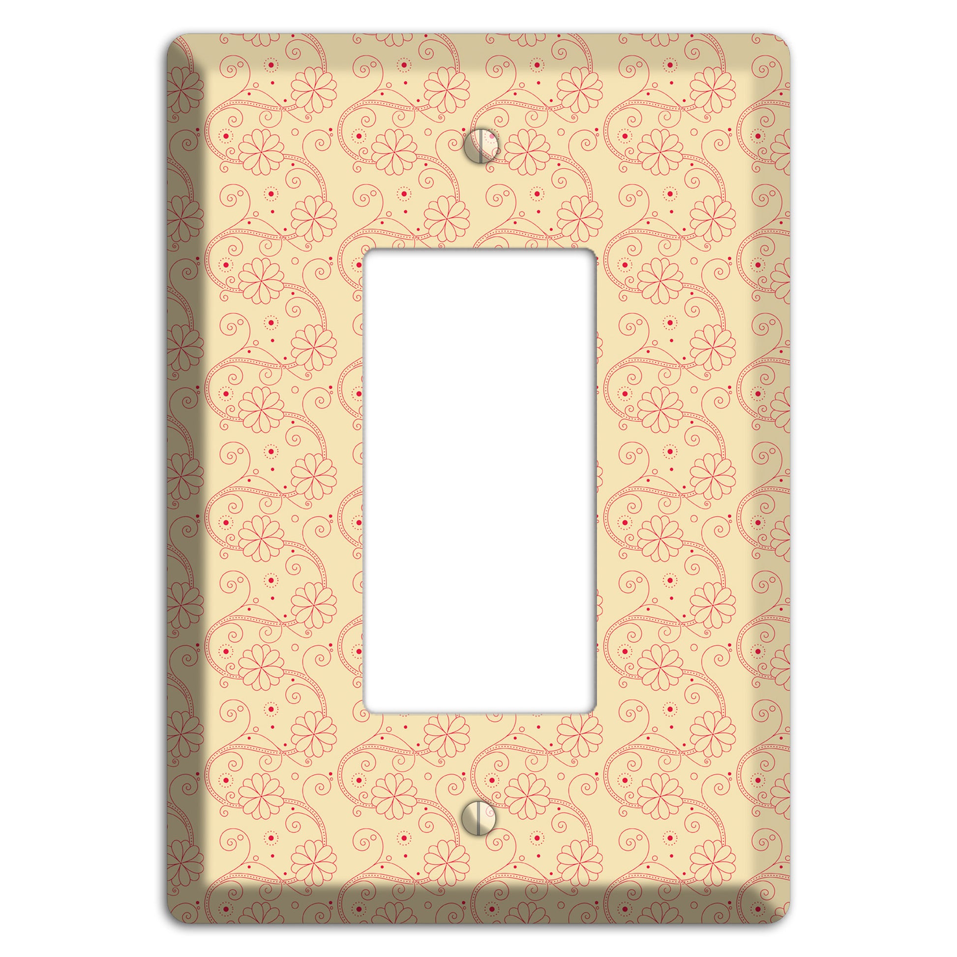 Tiny Off White Floral Swirl Rocker Wallplate