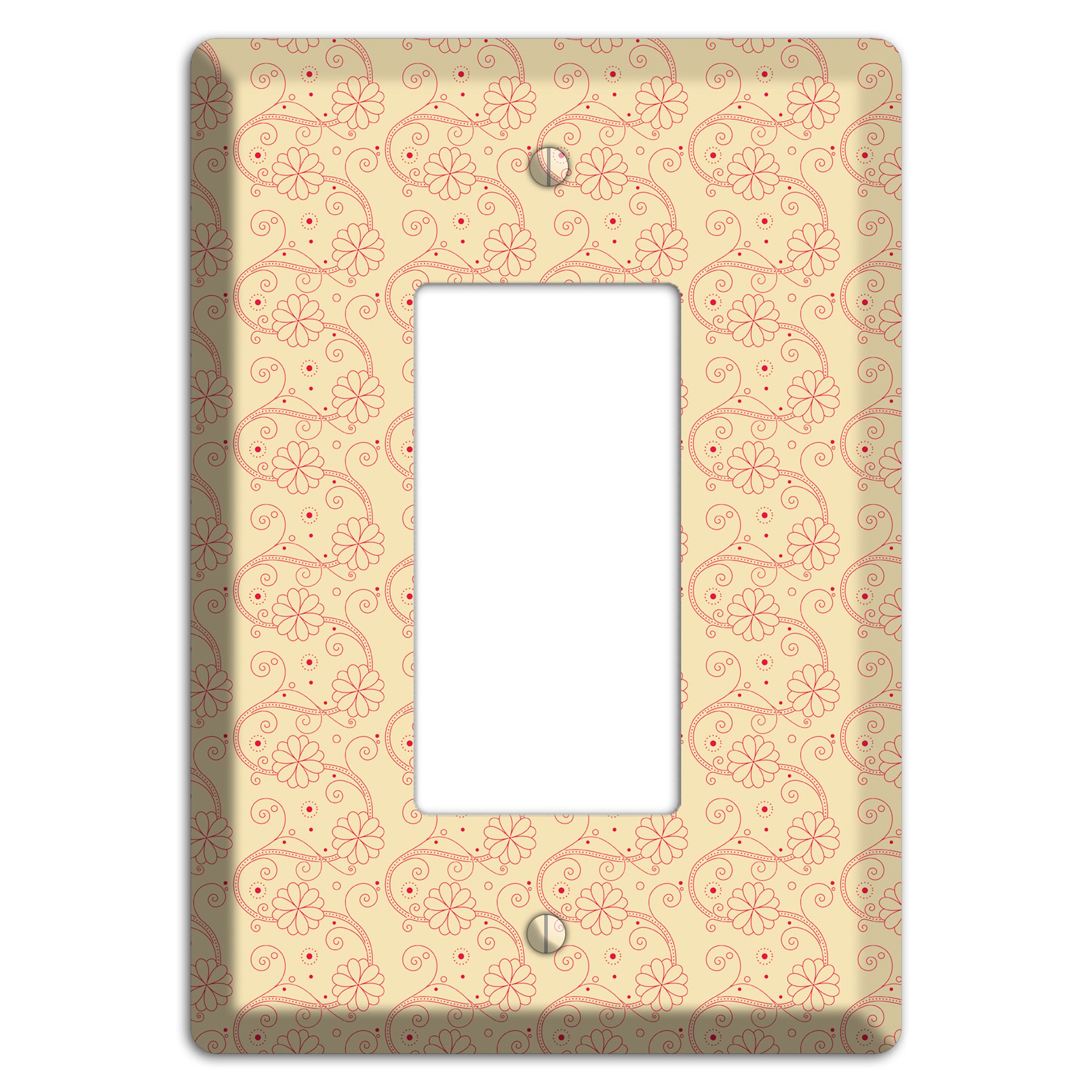 Tiny Off White Floral Swirl Rocker Wallplate