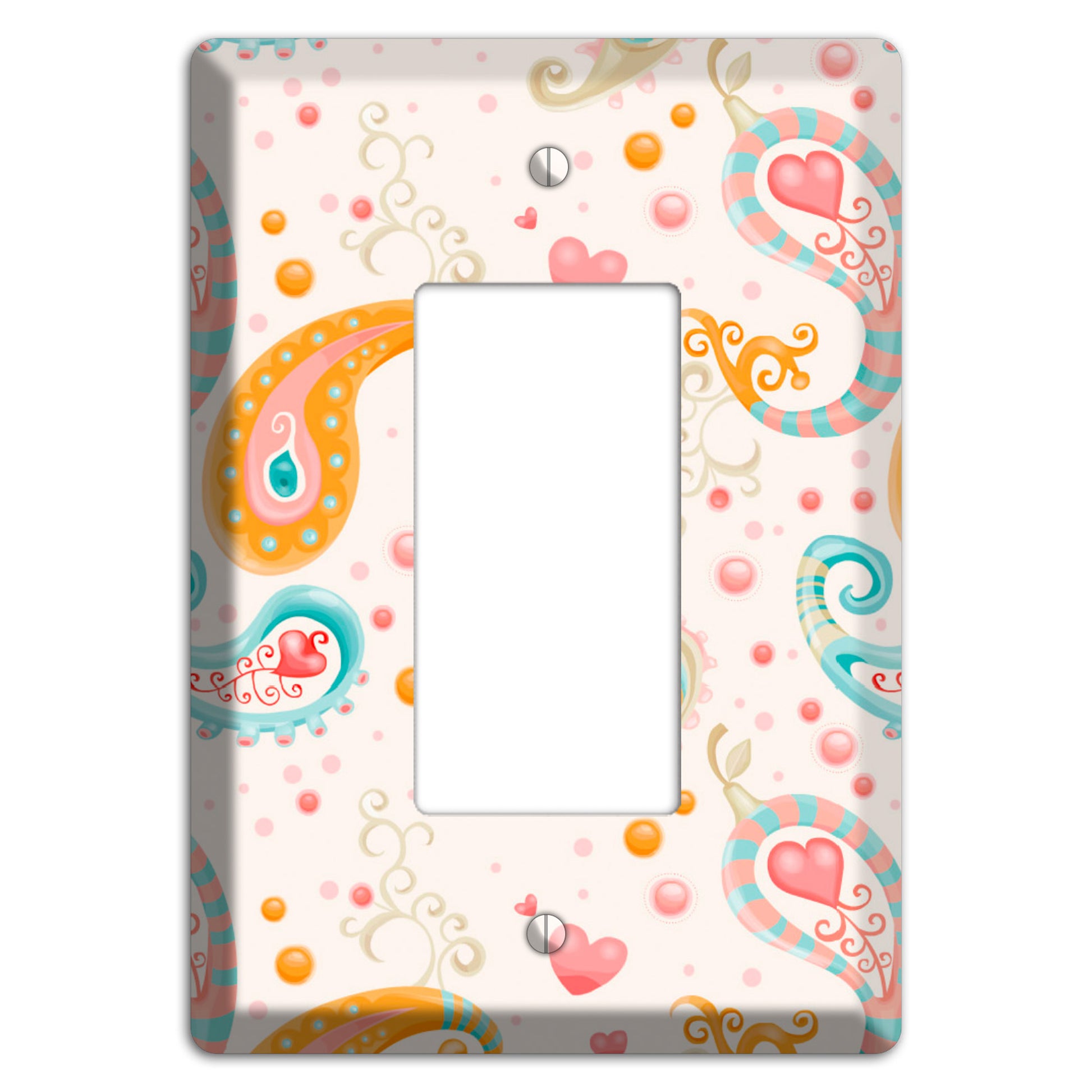 Multi Color Paisley Rocker Wallplate