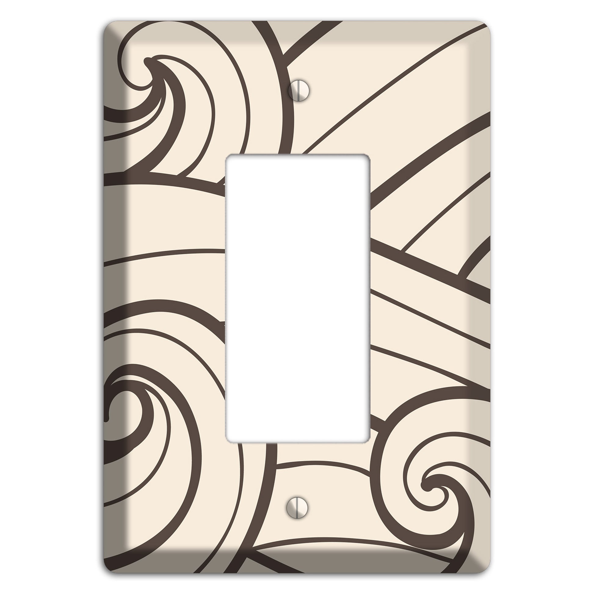 Abstract Curl Beige Rocker Wallplate
