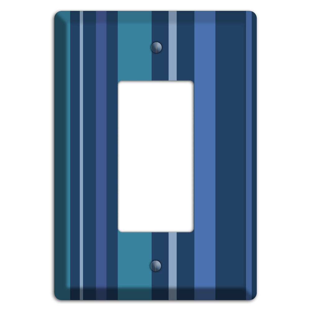 Multi Blue Vertical Stripes Rocker Wallplate