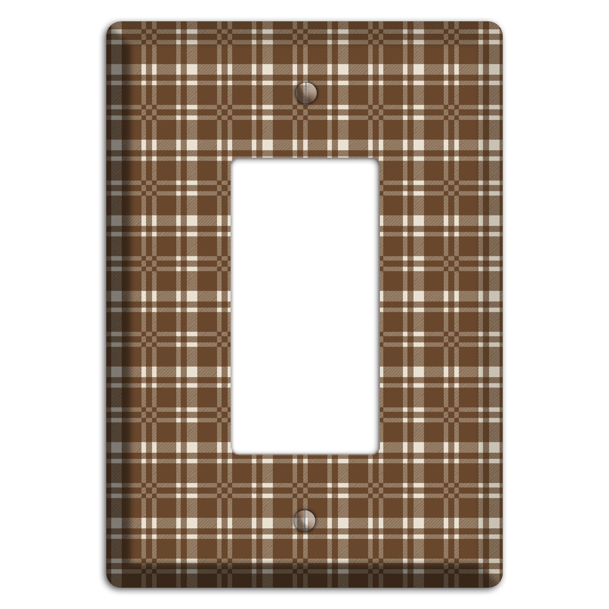 Medium Brown Plaid Rocker Wallplate