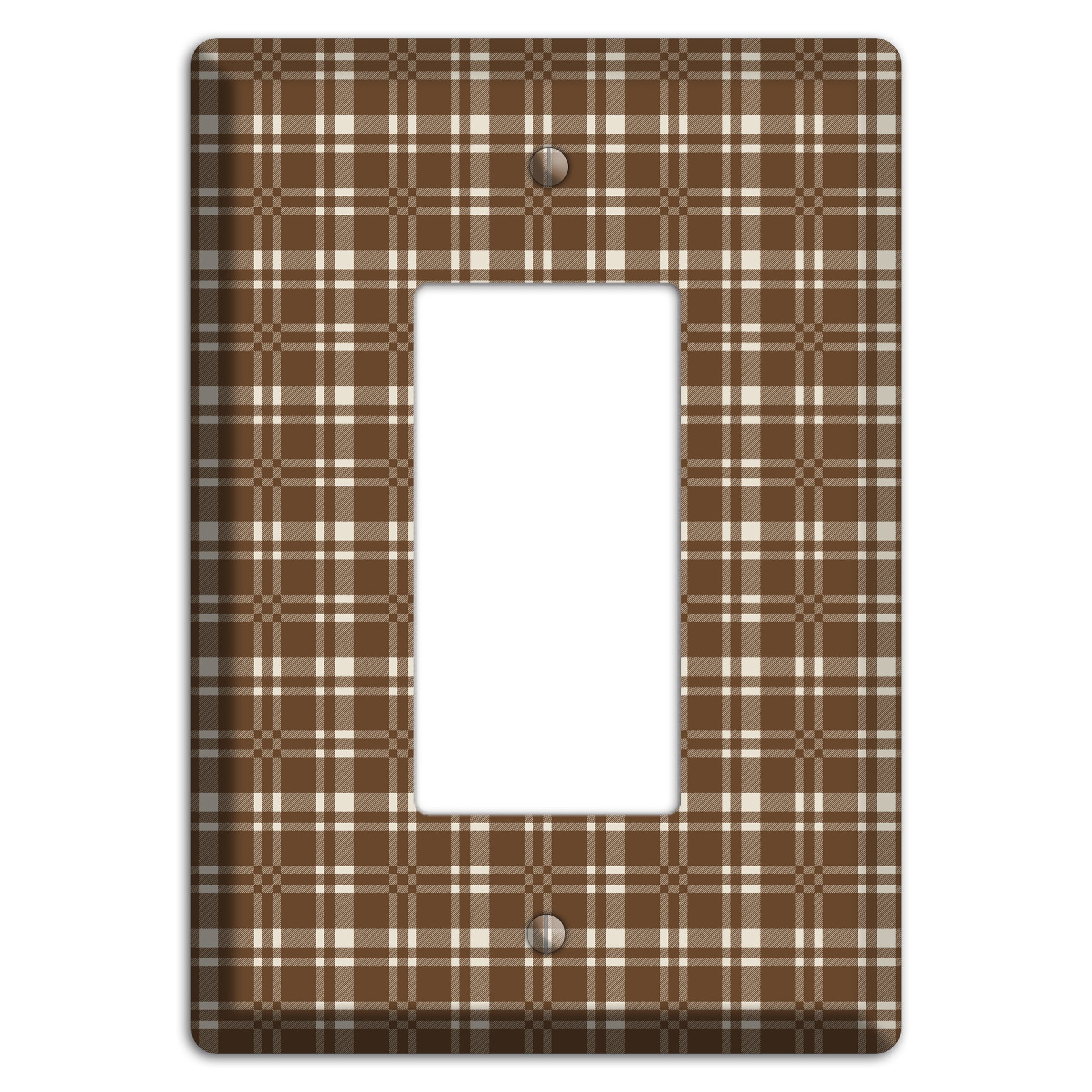 Medium Brown Plaid Rocker Wallplate