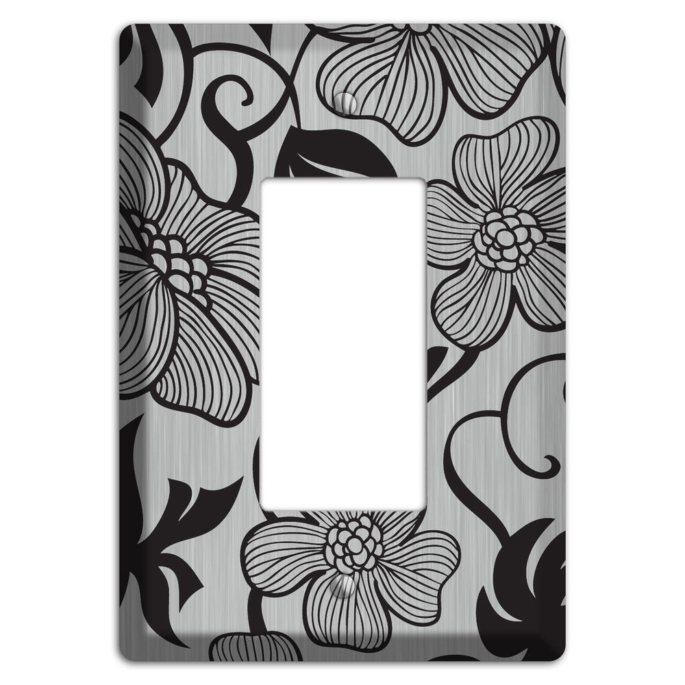 Stainless Steel with Black Tropical Rocker Wallplate