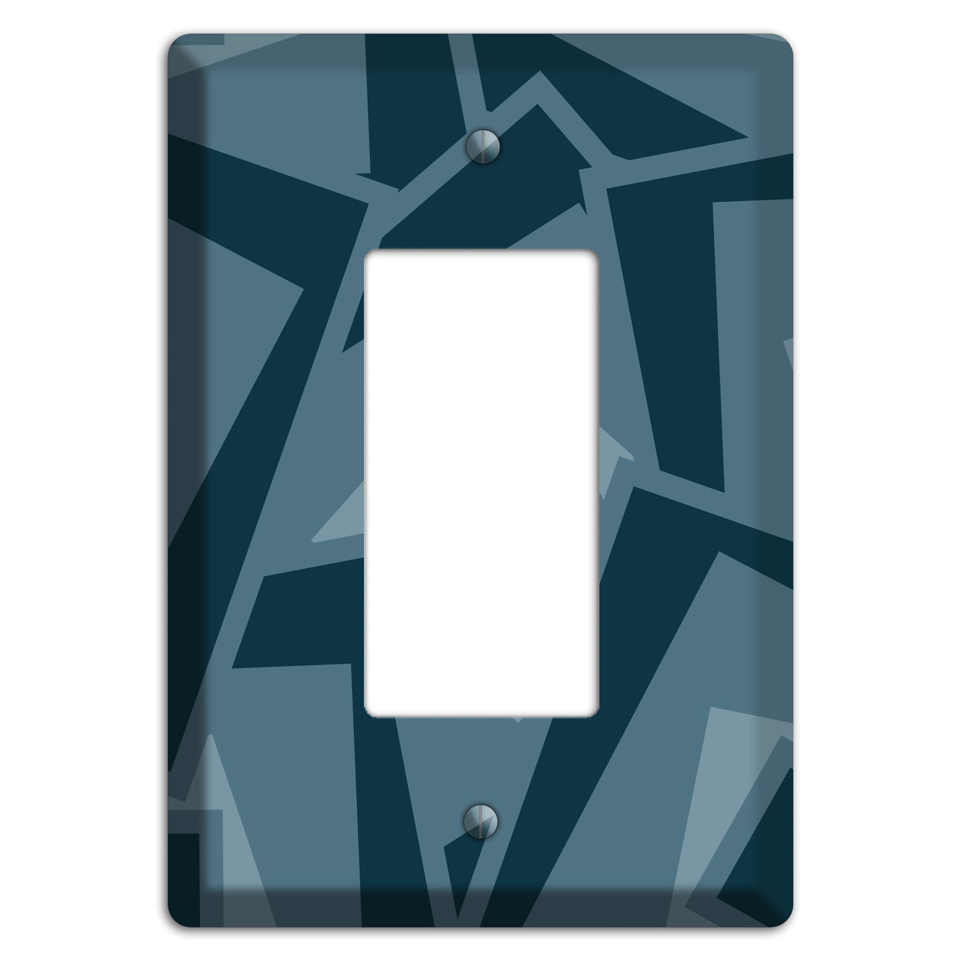 Blue-grey Retro Cubist Rocker Wallplate