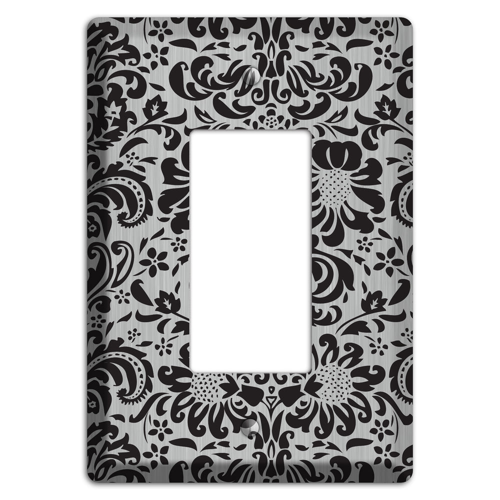 Black Toile Stainless Steel Rocker Wallplate