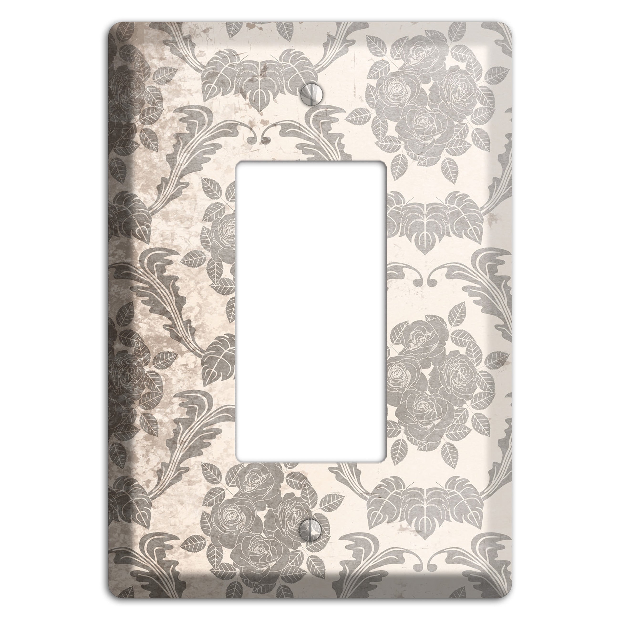 Pearl Bush Vintage Rose Damask Rocker Wallplate