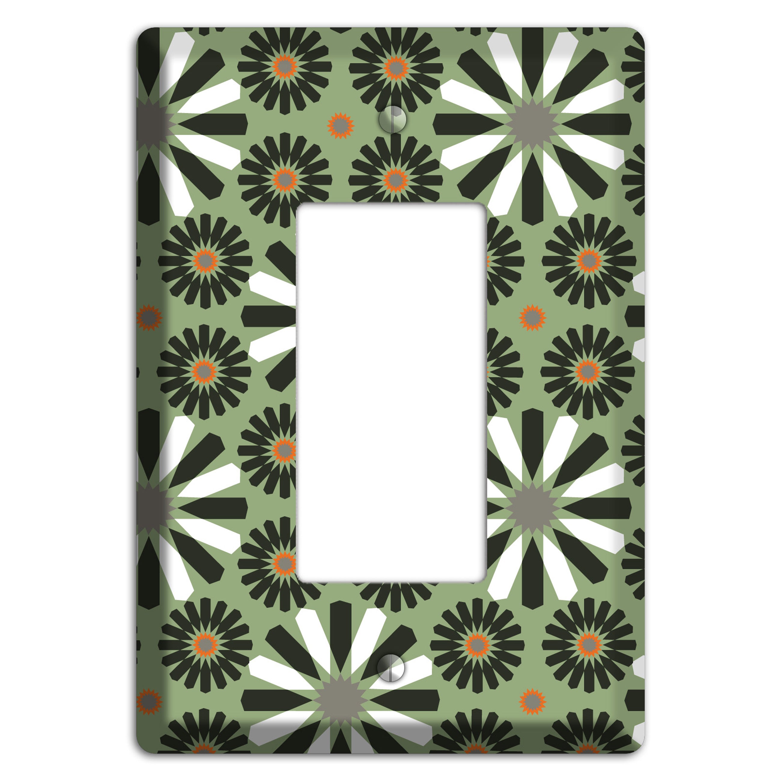 Olive with Scandinavian Floral Rocker Wallplate