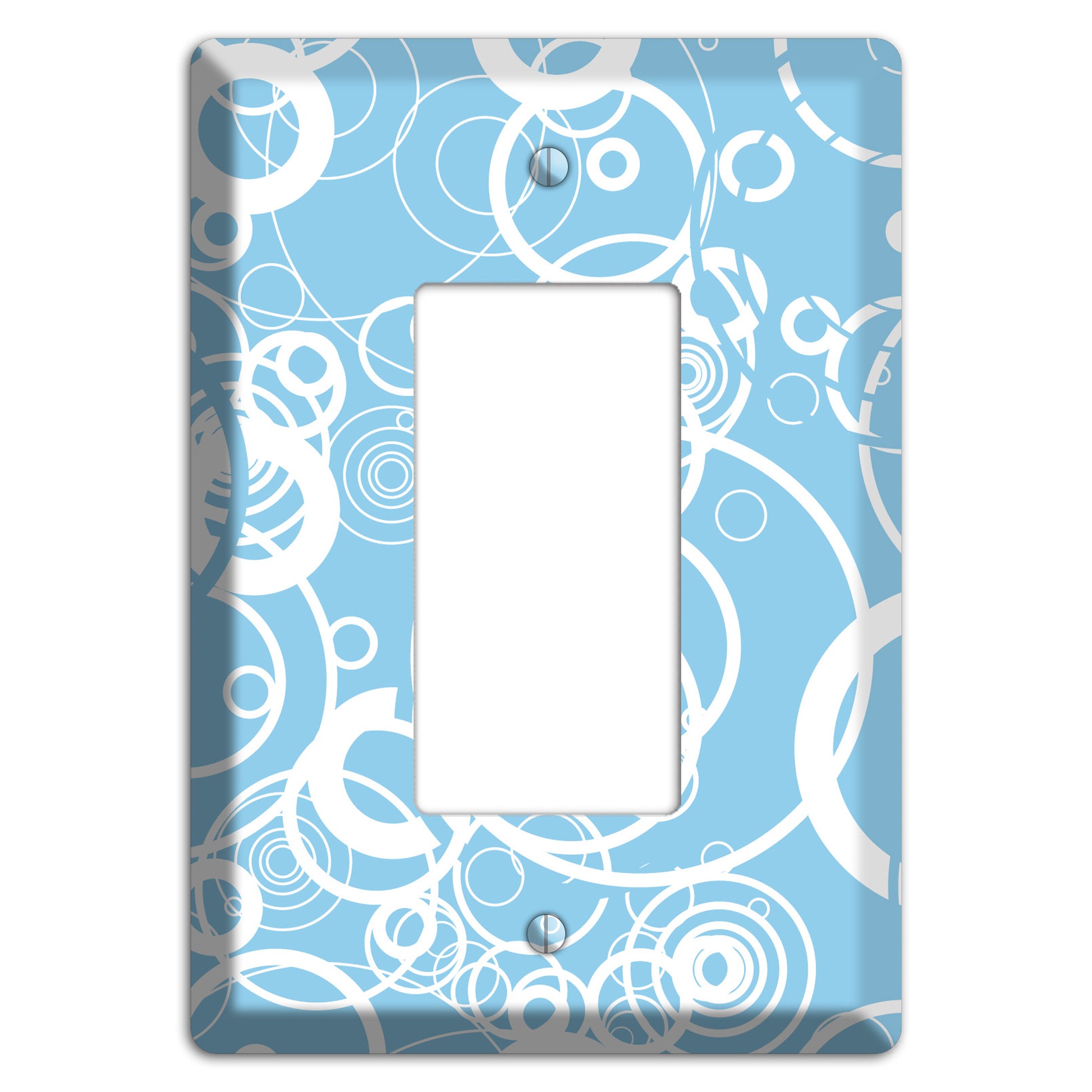 Light Blue Circles Rocker Wallplate