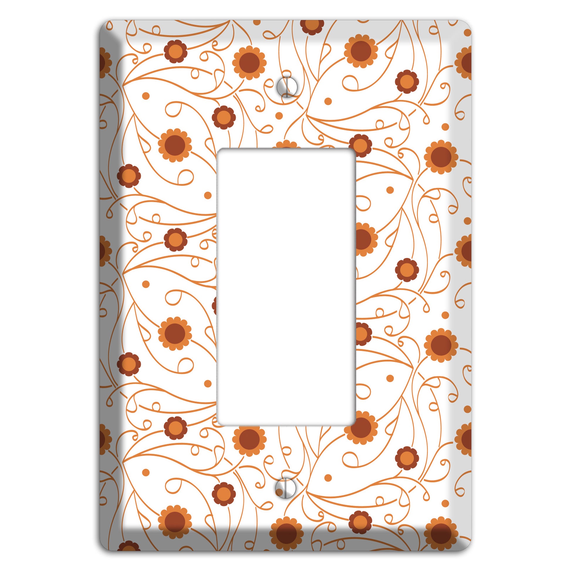 White Vine Floral Rocker Wallplate