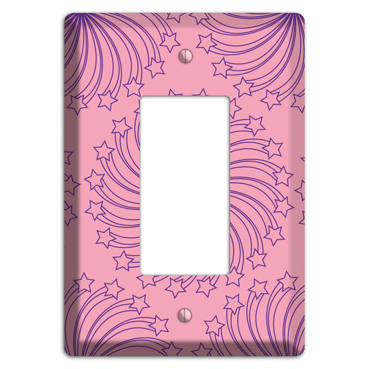 Pink with Purple Star Swirl Rocker Wallplate