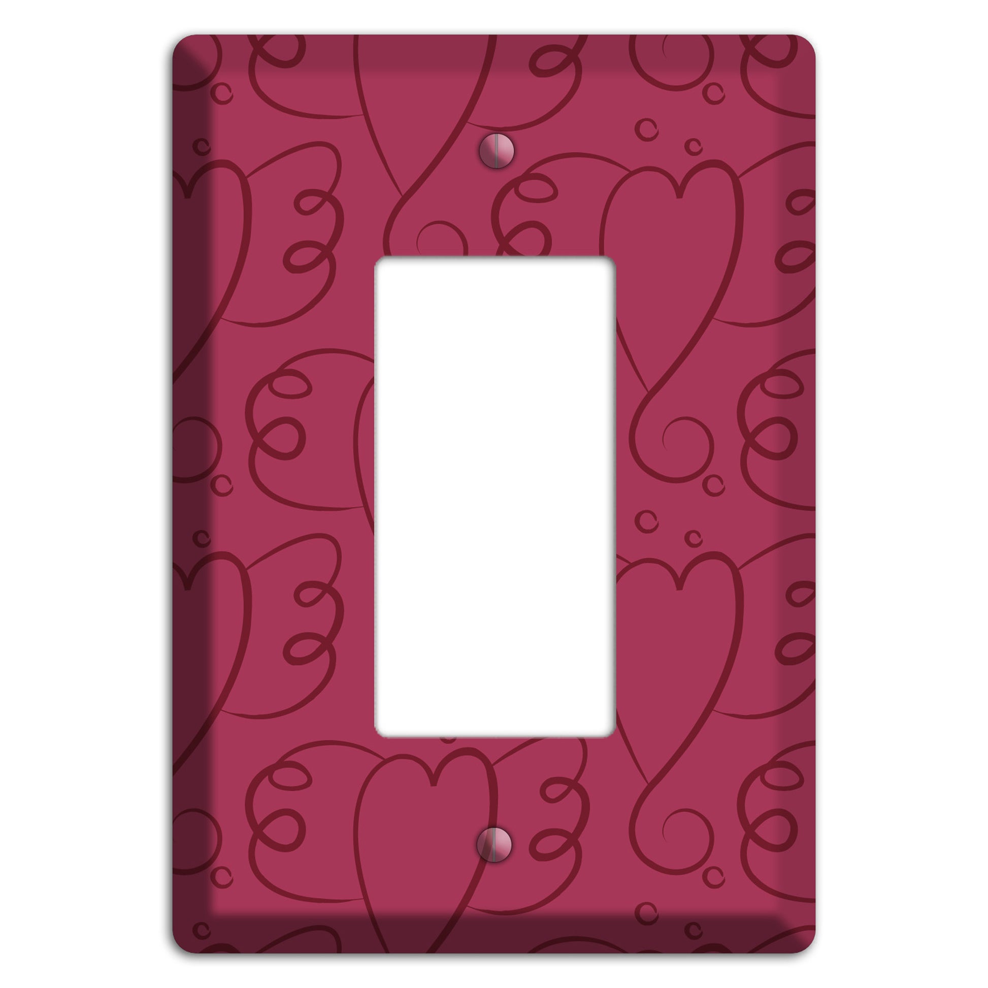 Fuschia Winged Hearts Rocker Wallplate