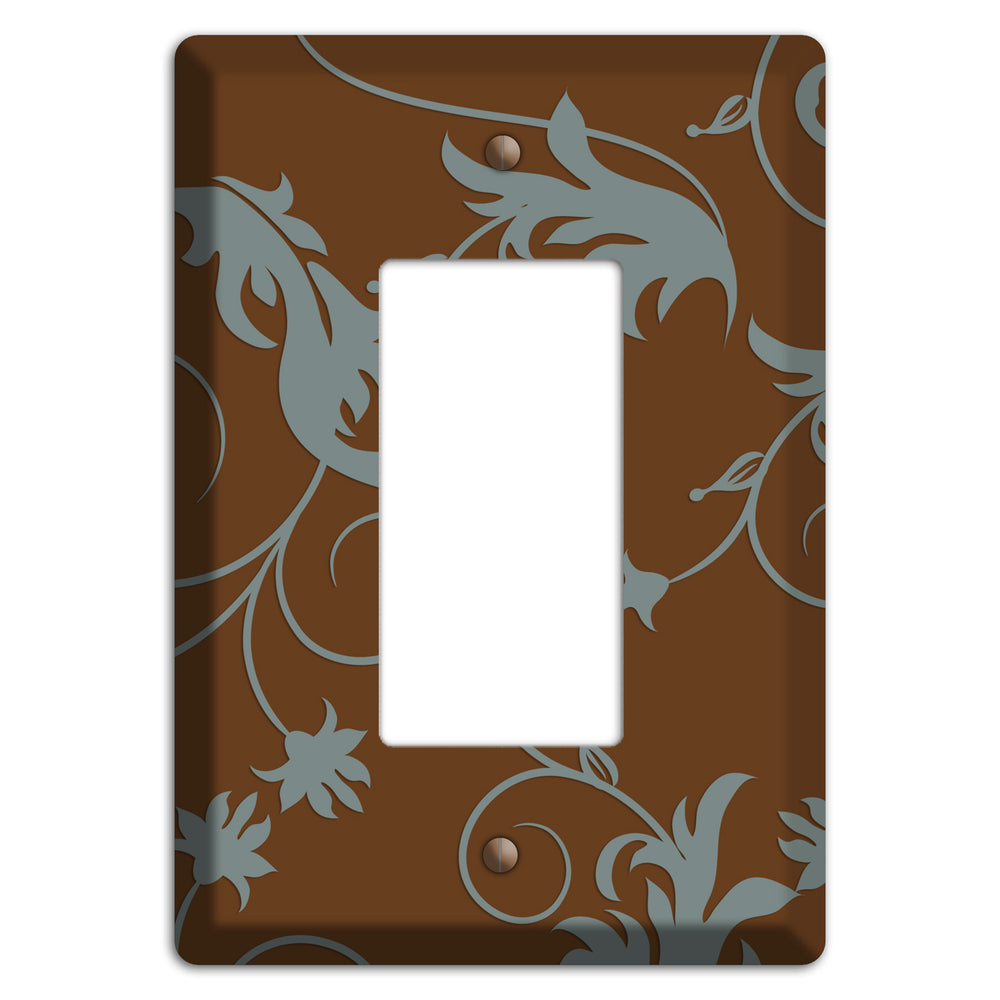 Brown and Grey Victorian Sprig Rocker Wallplate