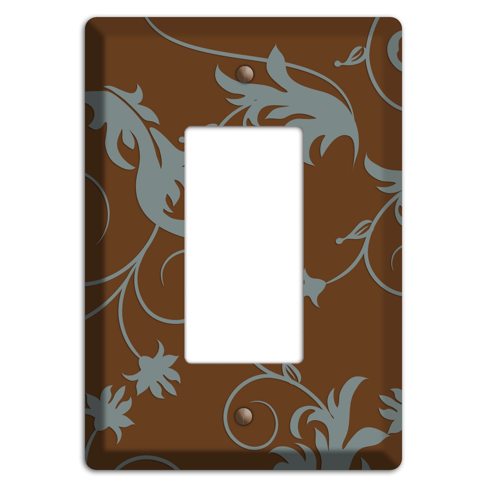 Brown and Grey Victorian Sprig Rocker Wallplate