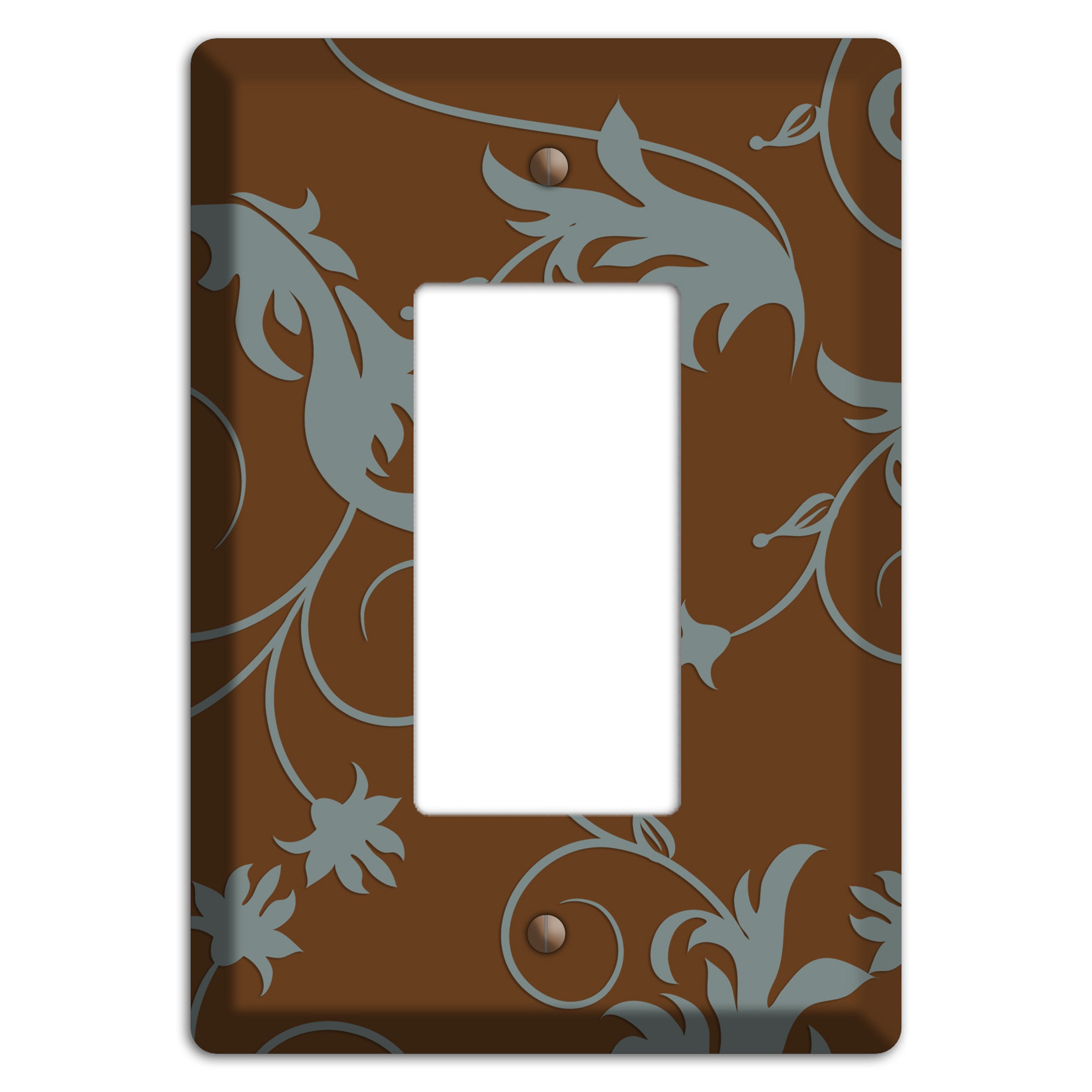 Brown and Grey Victorian Sprig Rocker Wallplate
