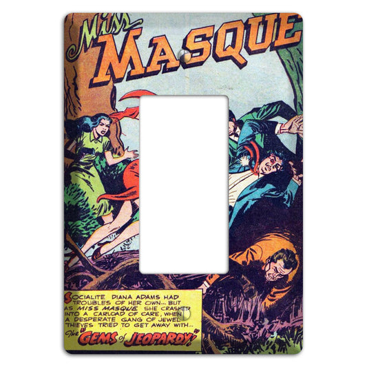 Miss Masque Vintage Comics Rocker Wallplate