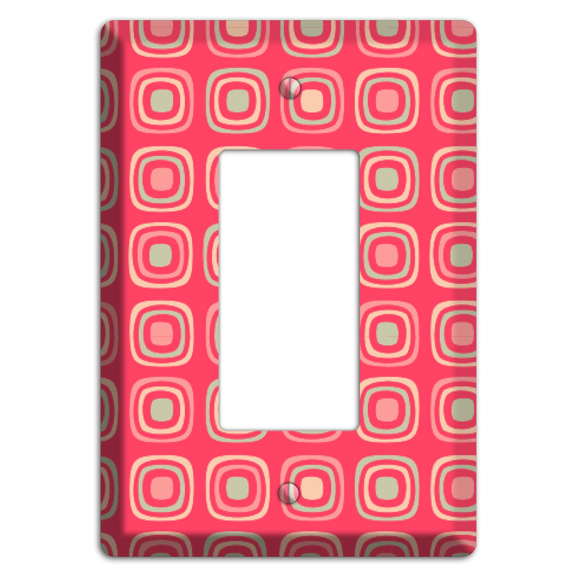 Multo Pink Retro Squares Rocker Wallplate