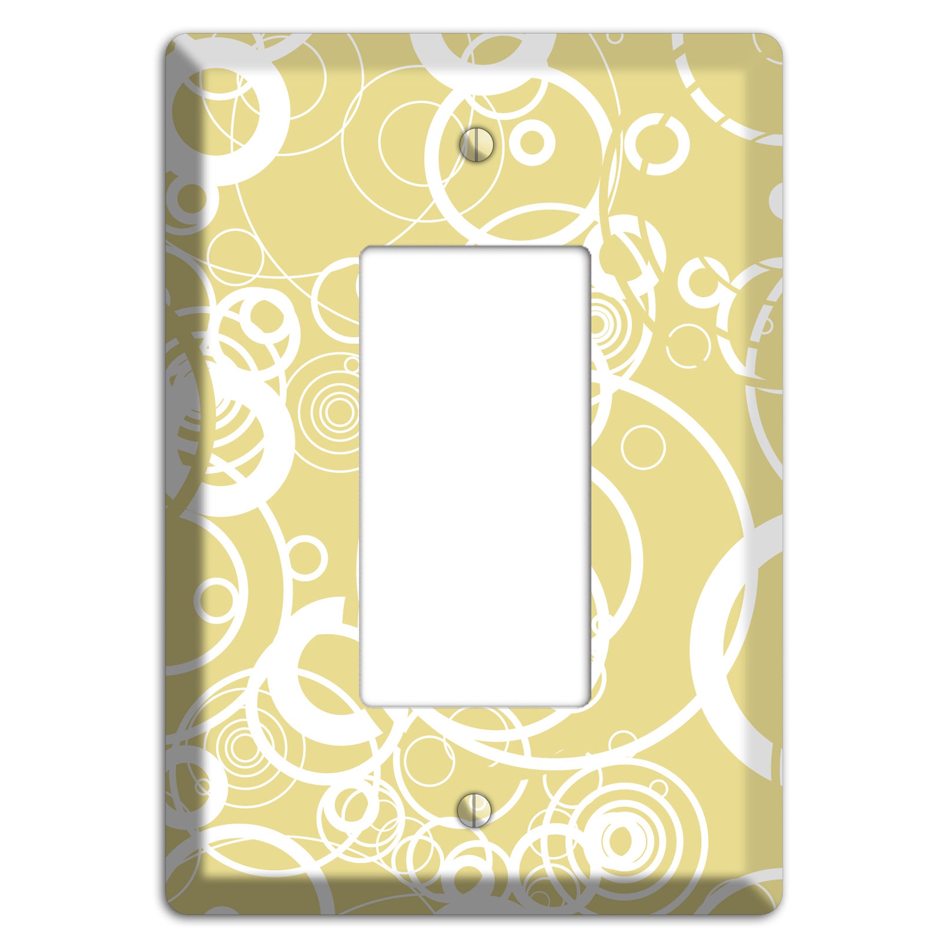 Beige with White Rings Rocker Wallplate