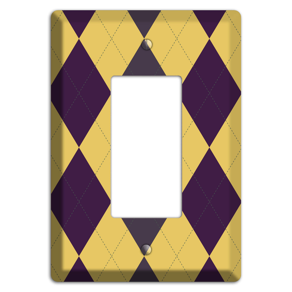Yellow Plum Brown Argyle Rocker Wallplate