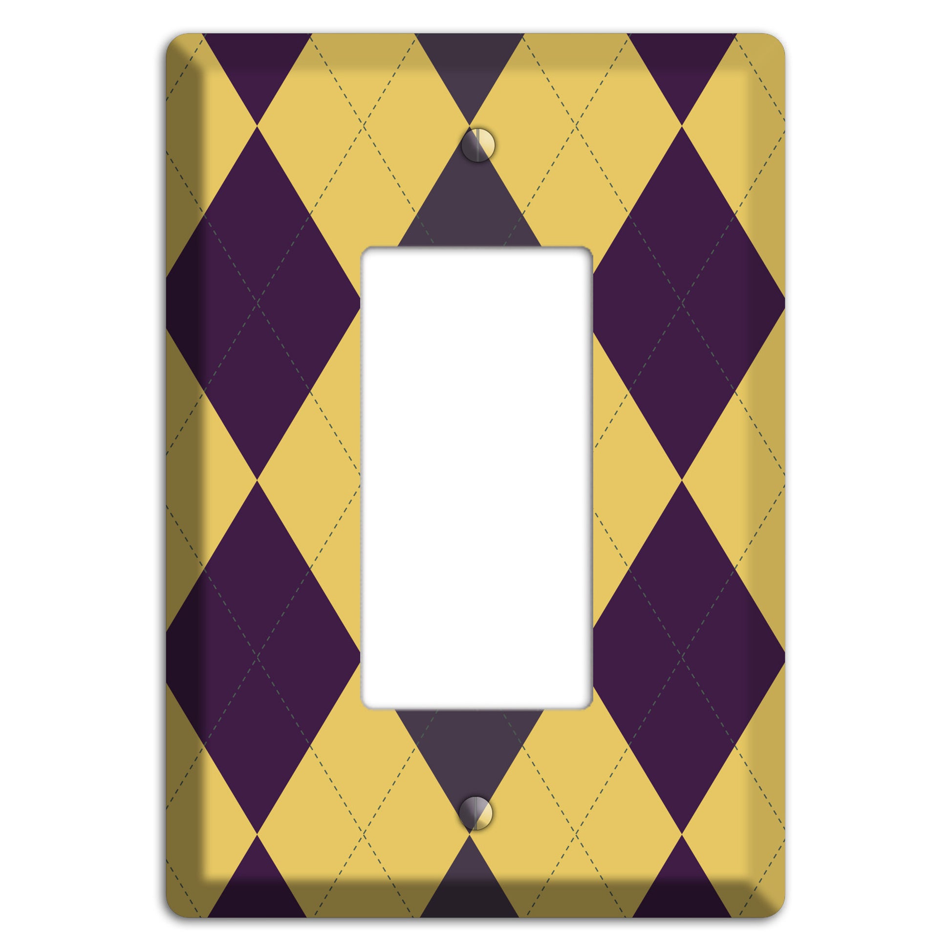 Yellow Plum Brown Argyle Rocker Wallplate