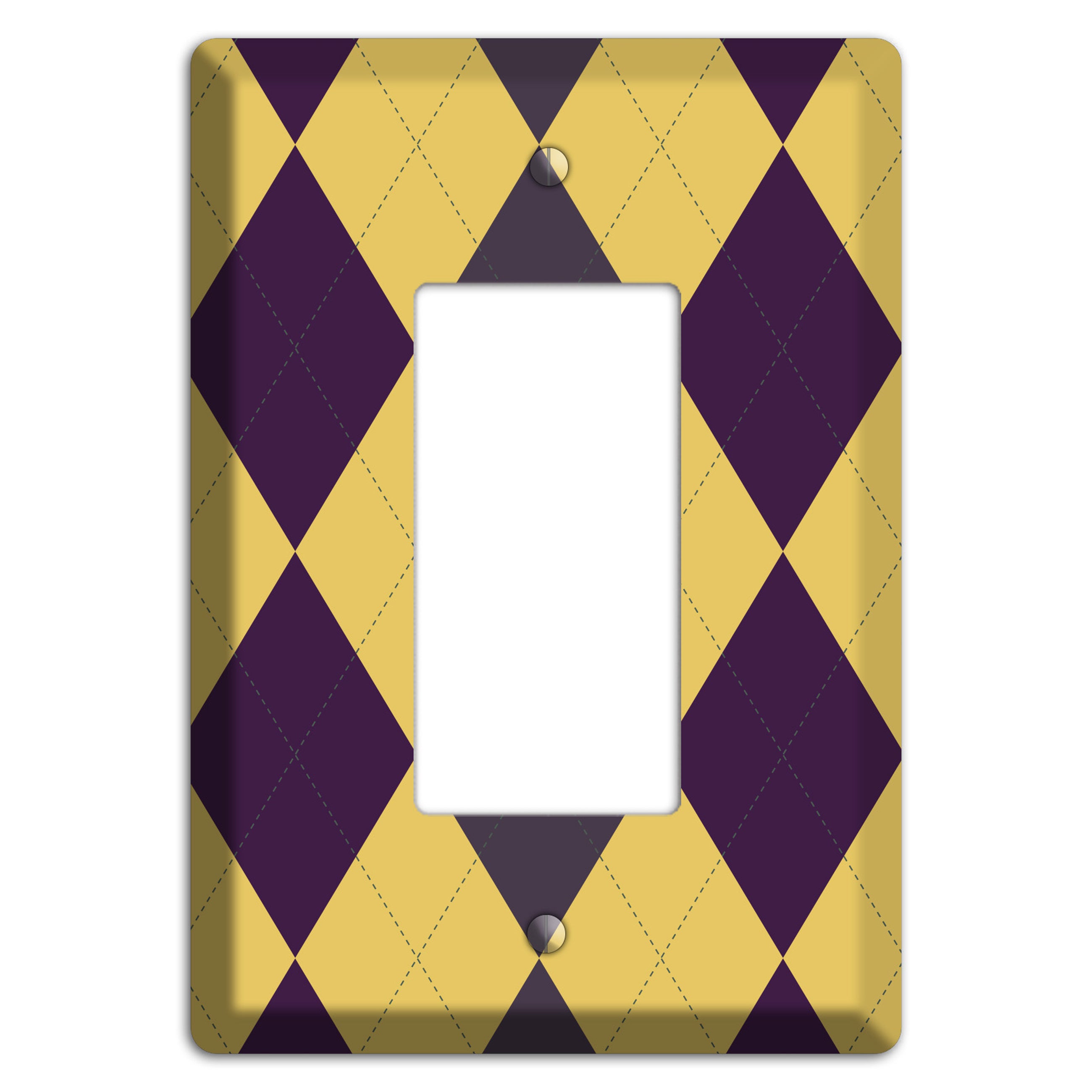 Yellow Plum Brown Argyle Rocker Wallplate