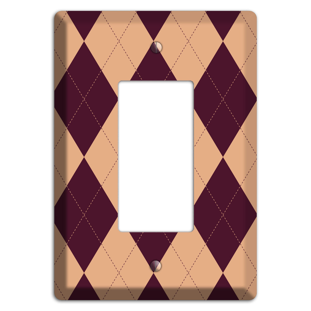 Purple and Beige Argyle Rocker Wallplate