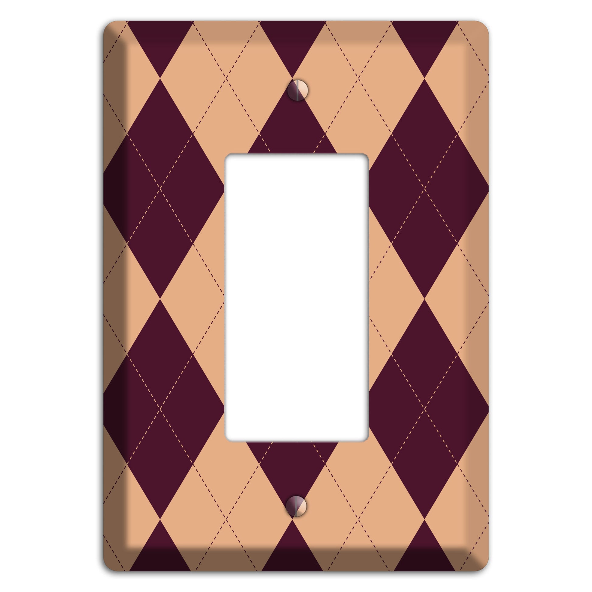 Purple and Beige Argyle Rocker Wallplate