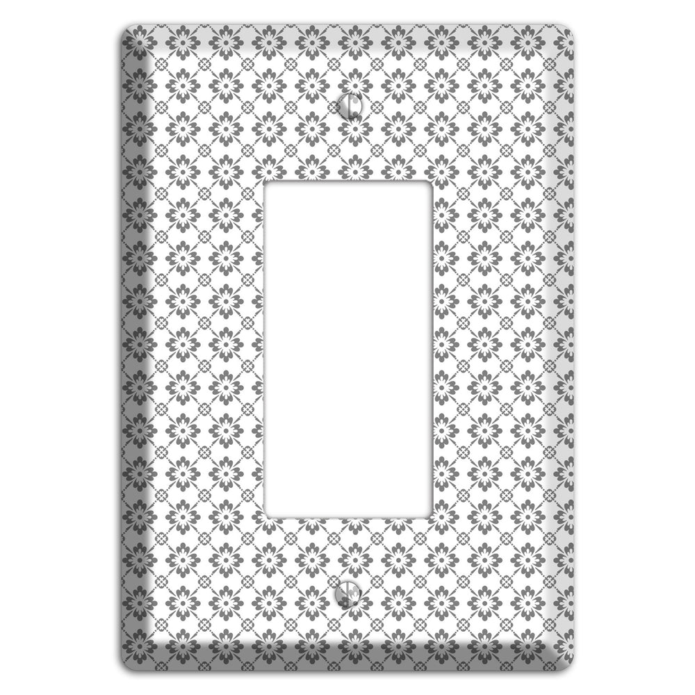 White with Grey Foulard Rocker Wallplate