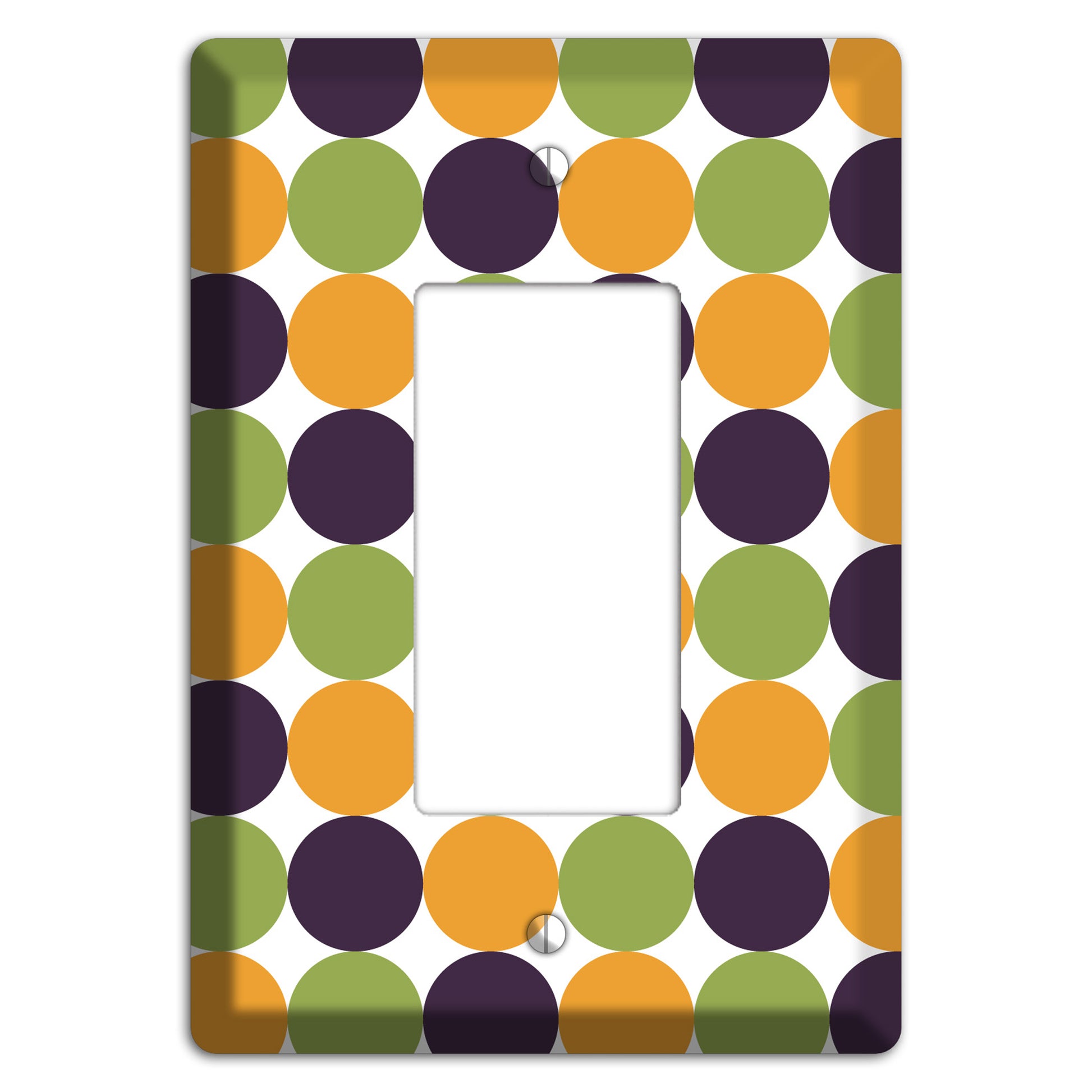 Olive Eggplant Orange Tiled Dots Rocker Wallplate