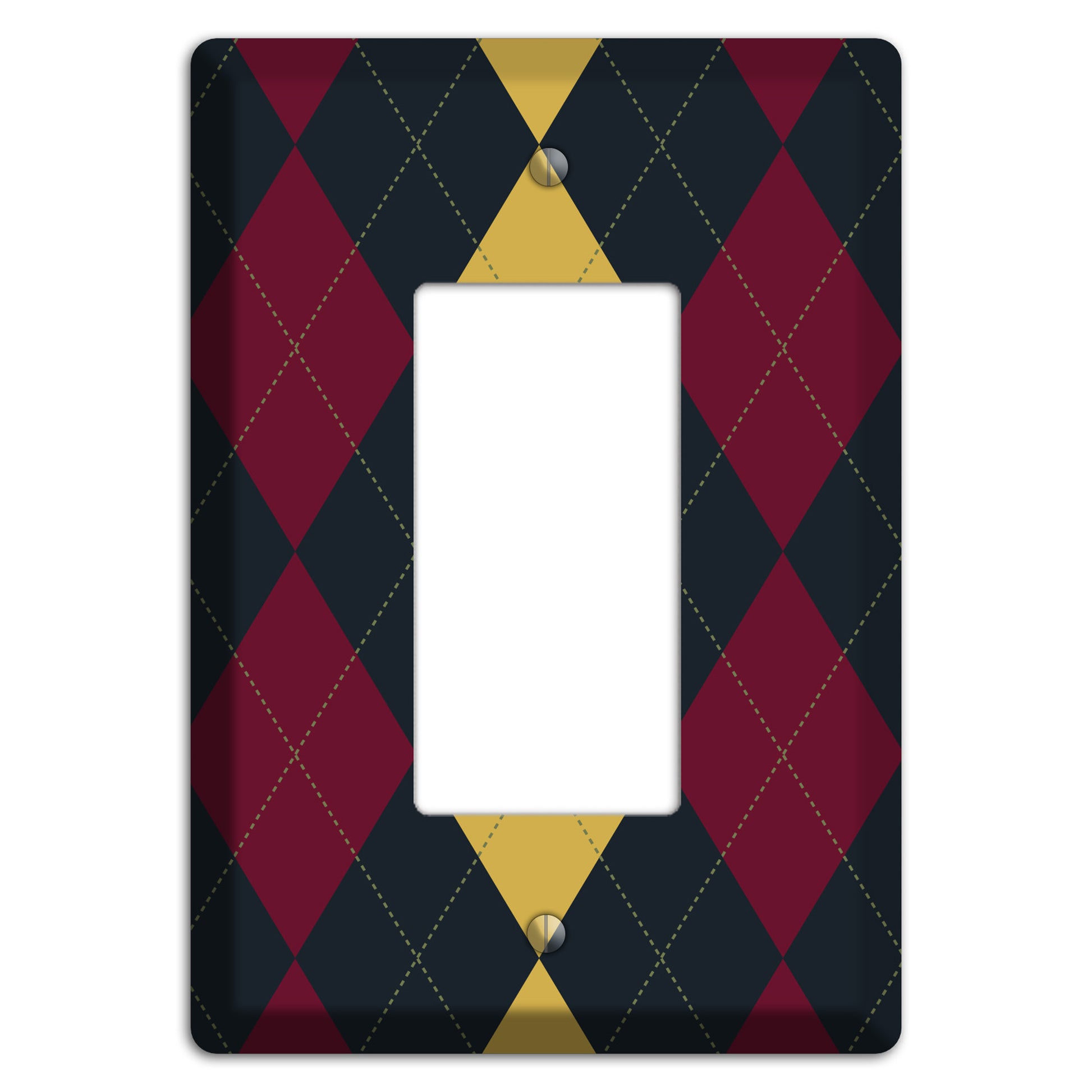 Deep Red and Yellow Argyle Rocker Wallplate