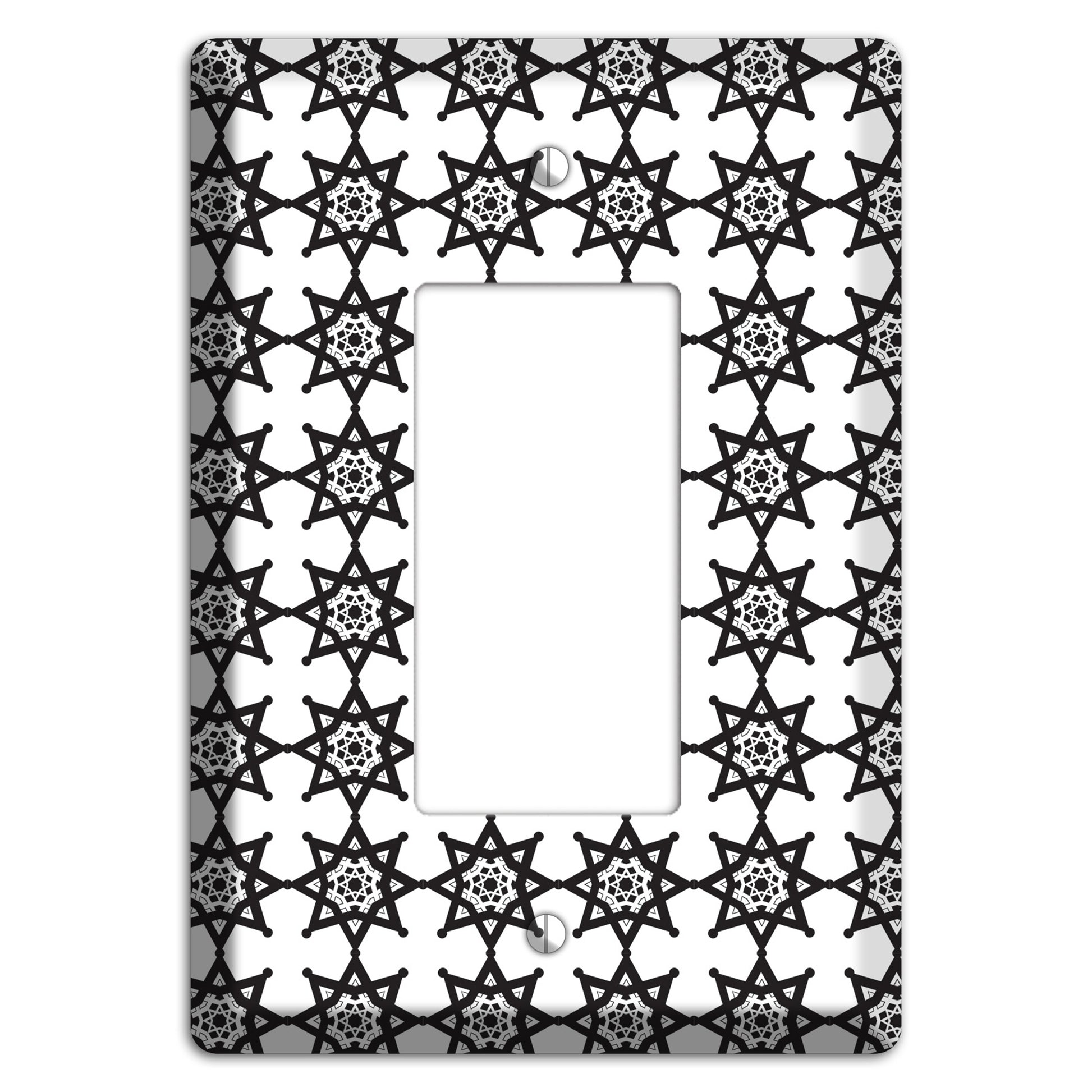 White with Black Arabesque Aster Rocker Wallplate