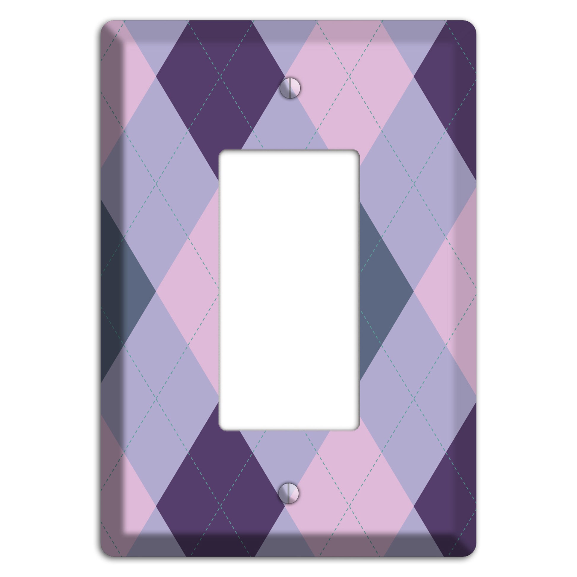 Orange and Tan Argyle Rocker Wallplate